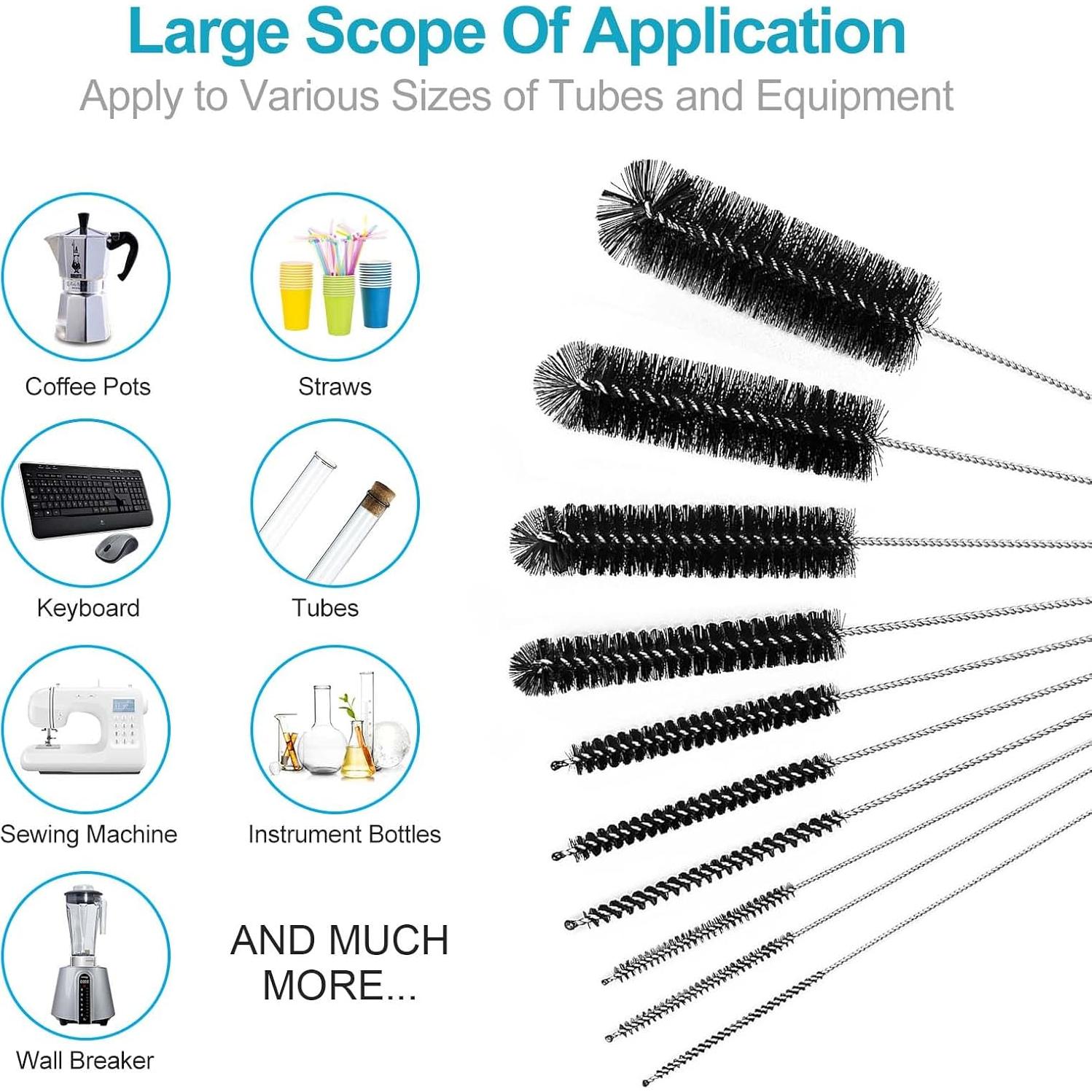 Conjunto de 10 Cepillos Limpiadores AORZOV para Tubos y Botellas