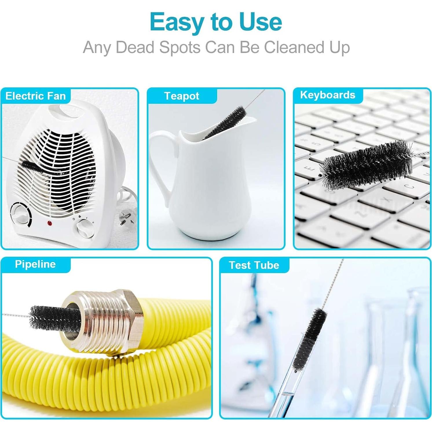 Conjunto de 10 Cepillos Limpiadores AORZOV para Tubos y Botellas