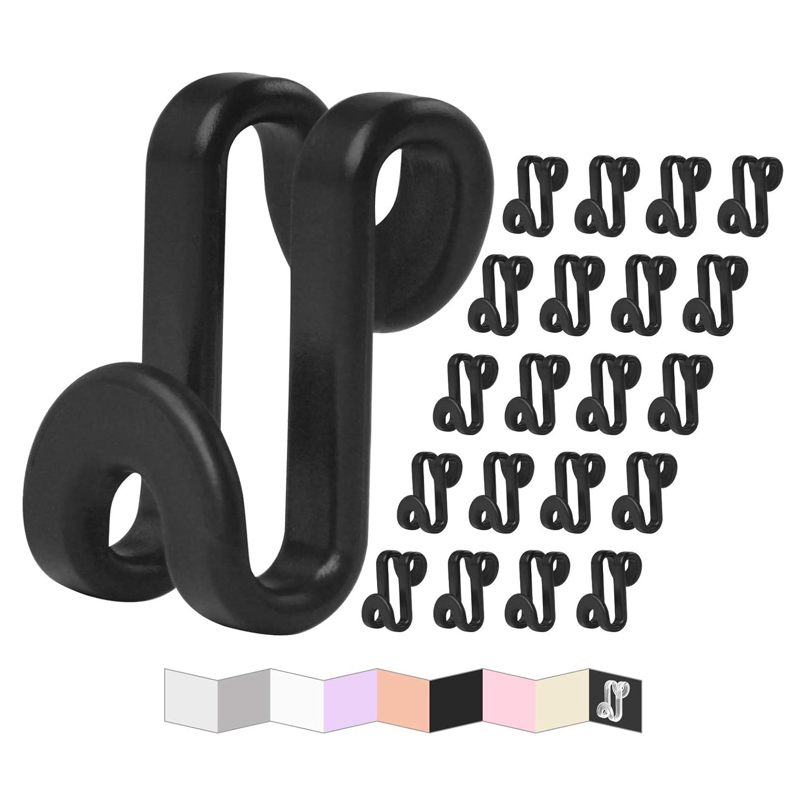 Ganchos Conectores para Perchas FREZON 60 Pcs Negro Ahorro Espacio