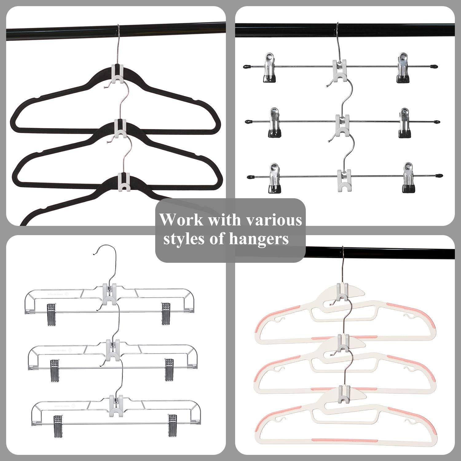 Ganchos Conectores para Perchas FREZON 60 Pcs Negro Ahorro Espacio