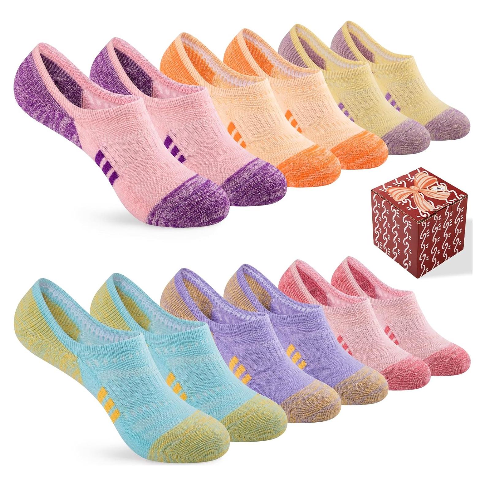 Calcetines Invisibles COOPLUS para Mujeres - 6 Pares Multicolor