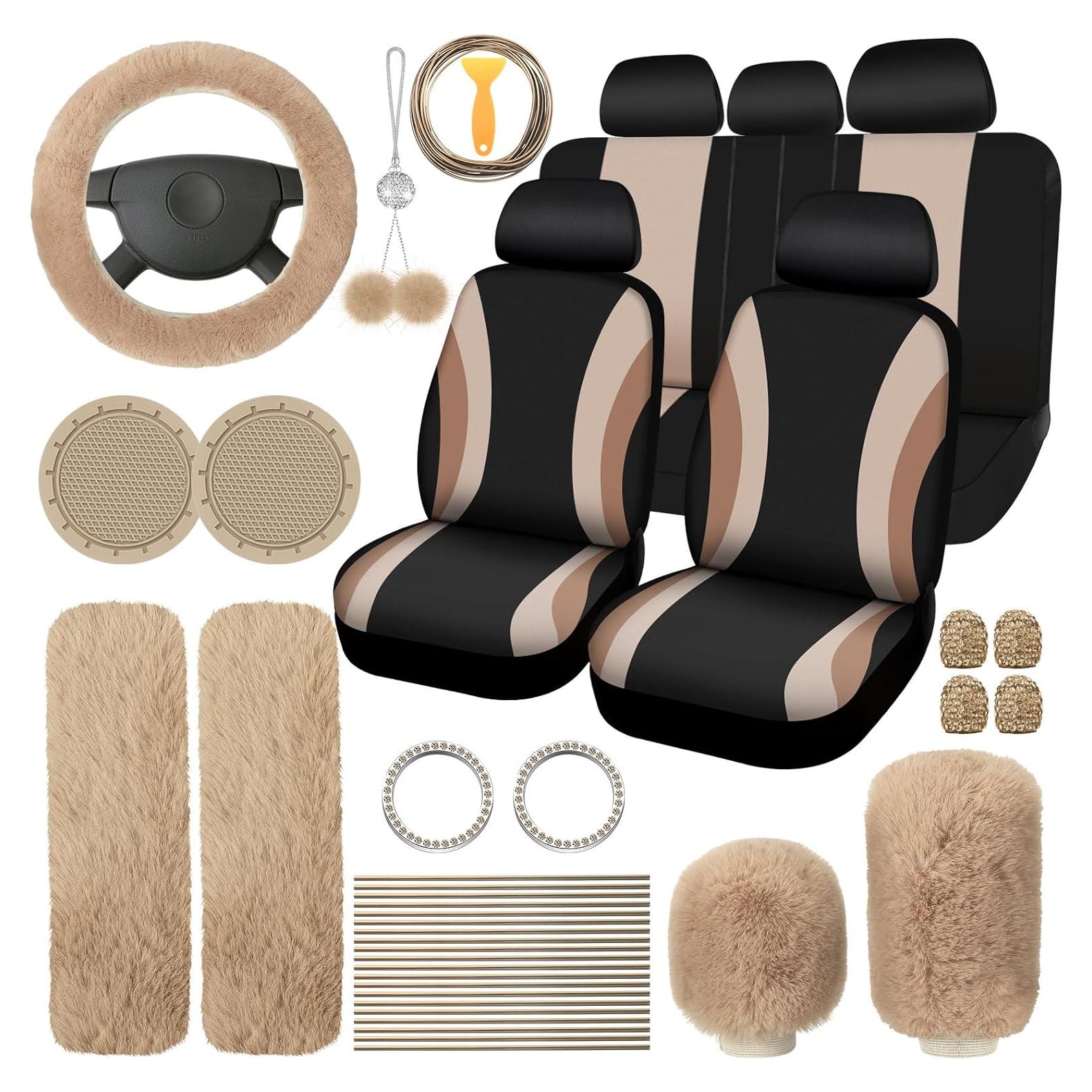 Juego Completo de Fundas de Asiento de Coche ROCEEI 43 Pcs