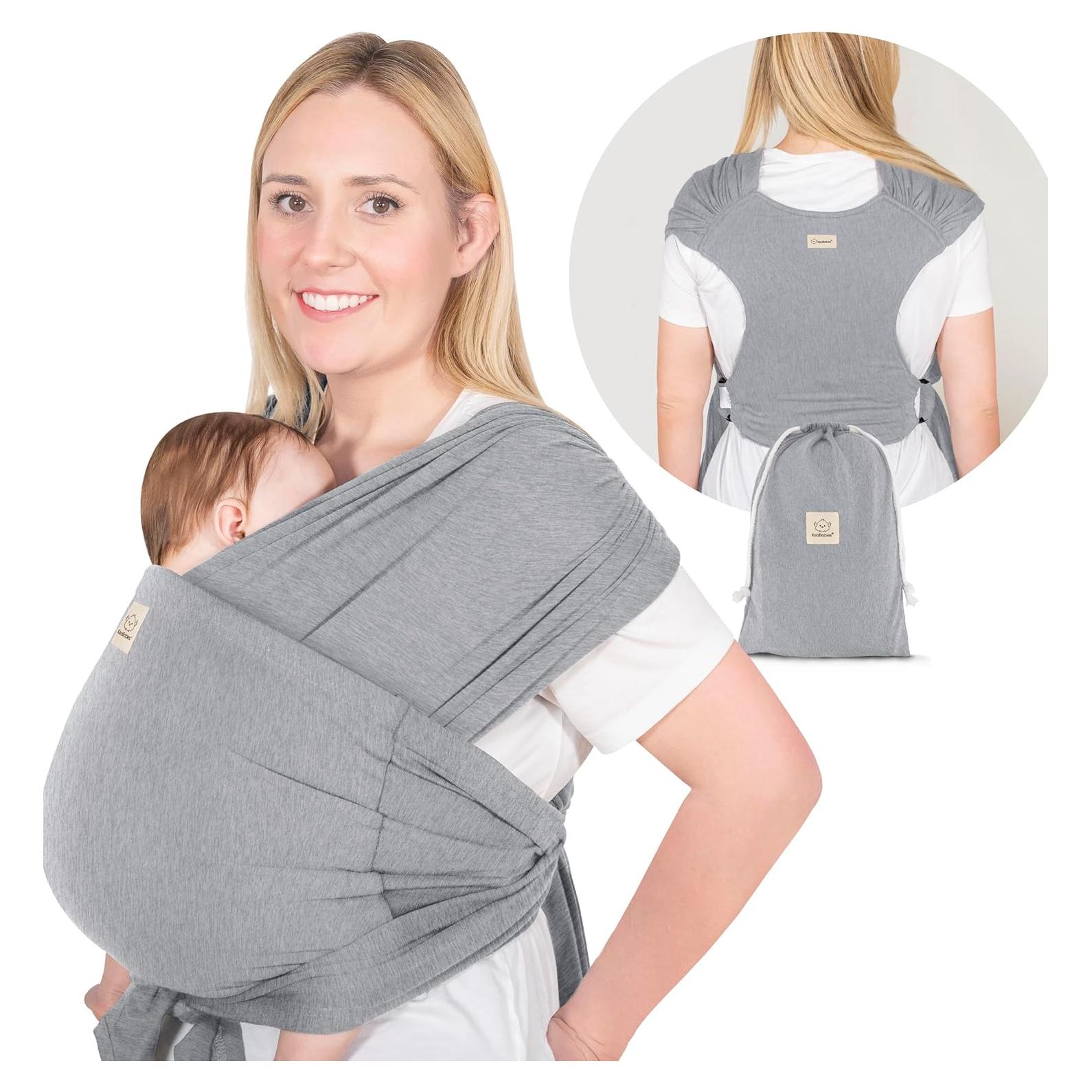 Fular Portabebés D-Lite KeaBabies Gris Clásico Ajustable 0-20 kg