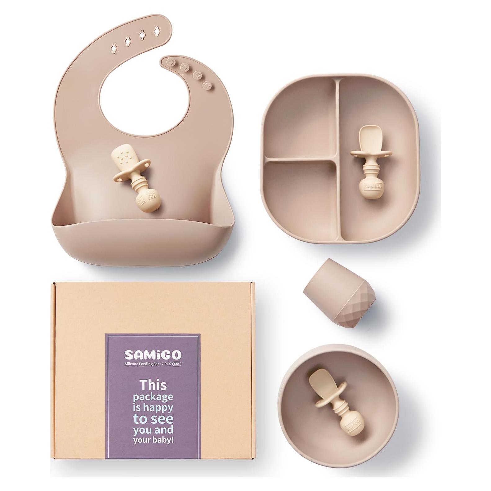 Conjunto de Alimentación Silicona SAMiGO 7 Piezas 0-3 Años