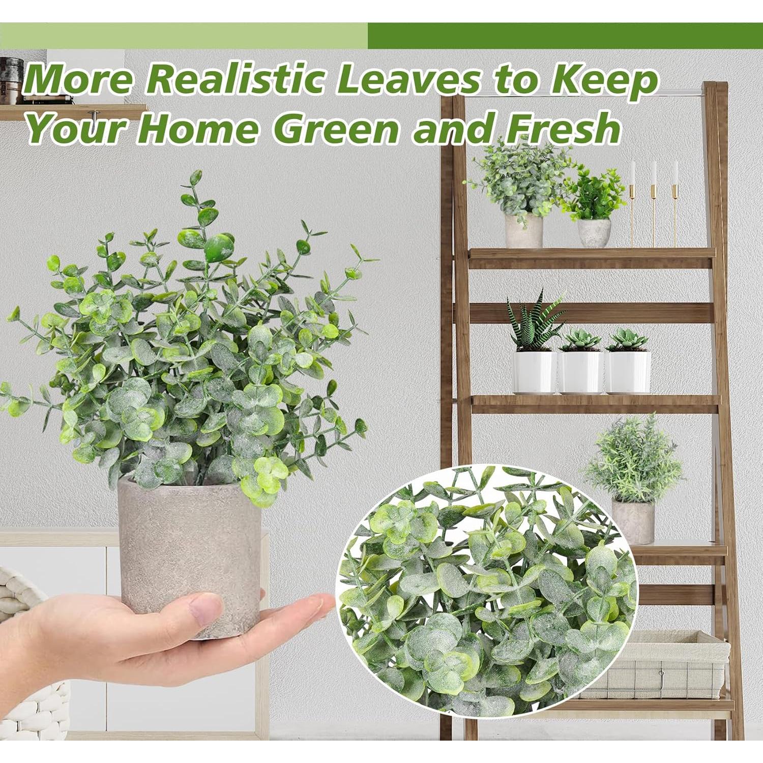 Plantas Falsas Lemonfilter Eucalipto Verde - Paquete de 5