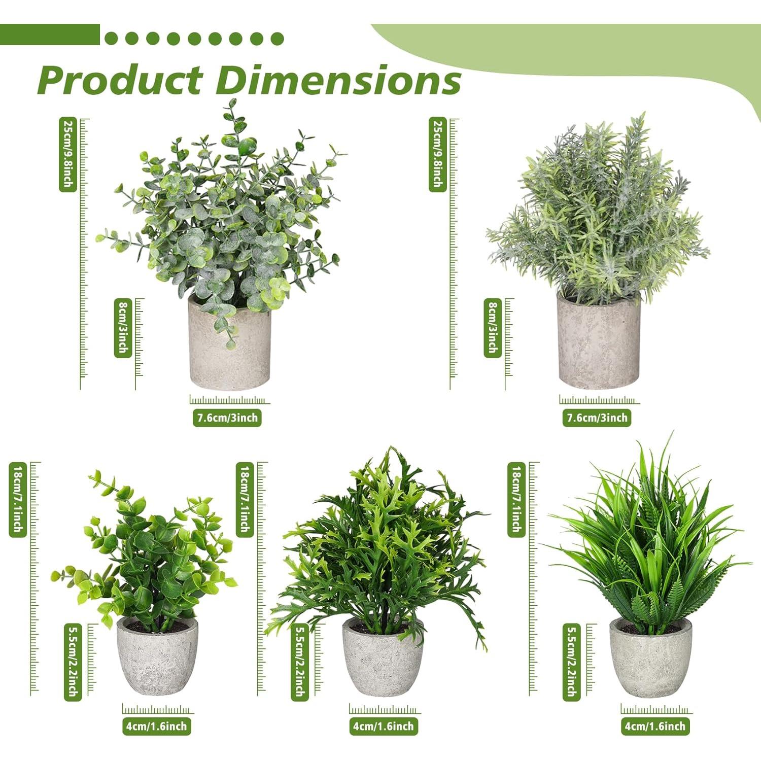 Plantas Falsas Lemonfilter Eucalipto Verde - Paquete de 5