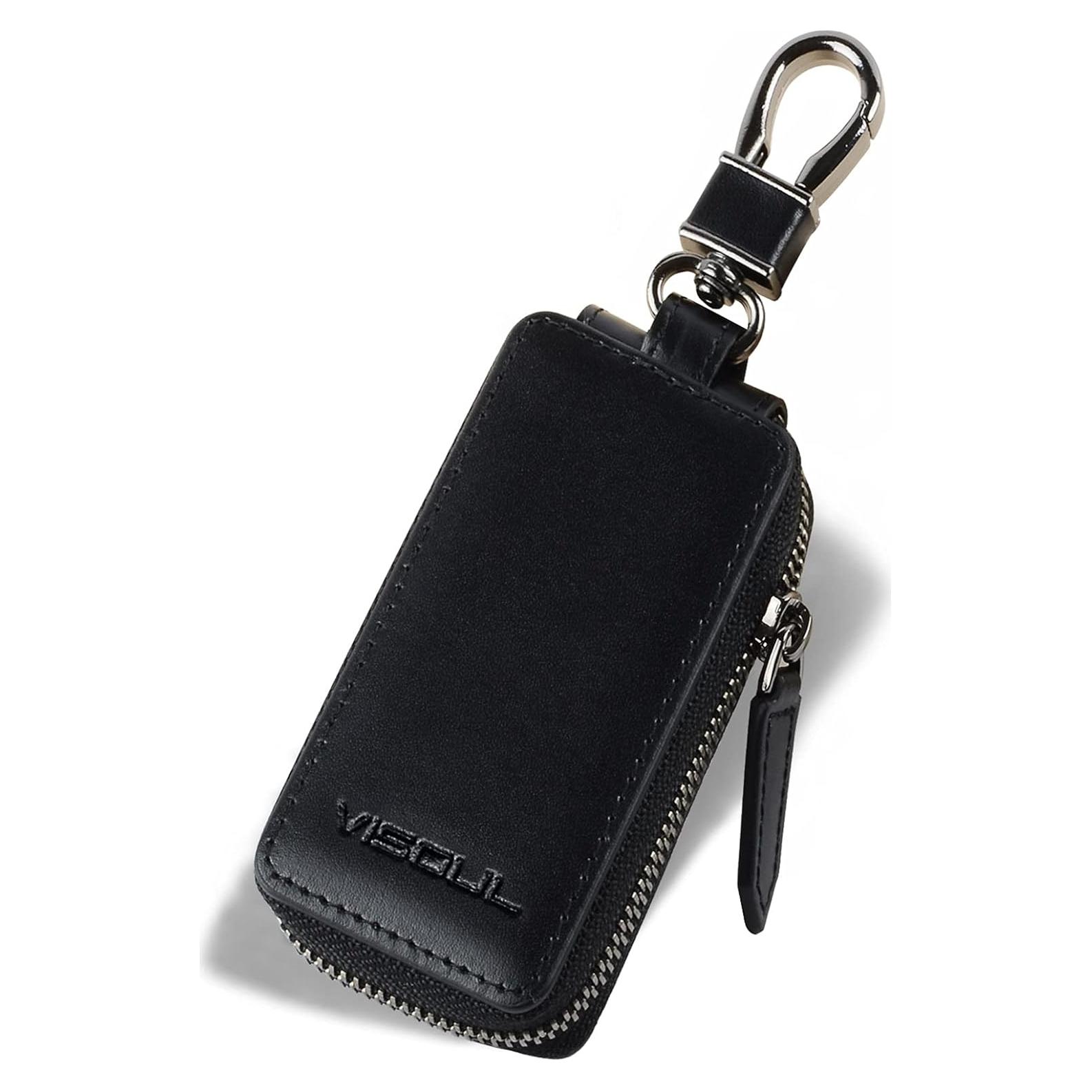 Funda de Llave de Coche de Cuero VISOUL Negra Universal