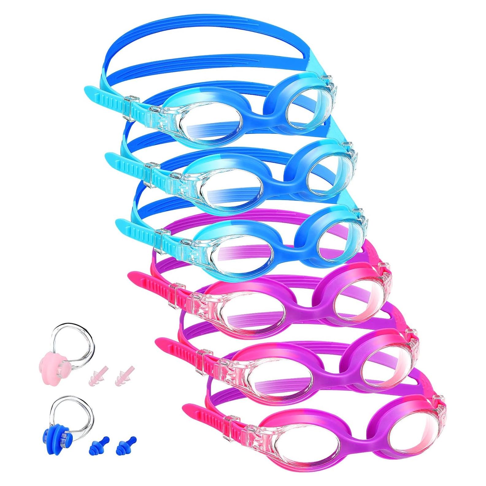 Macarrie Gafas de Natación para Niños 6 Pcs Antivaho