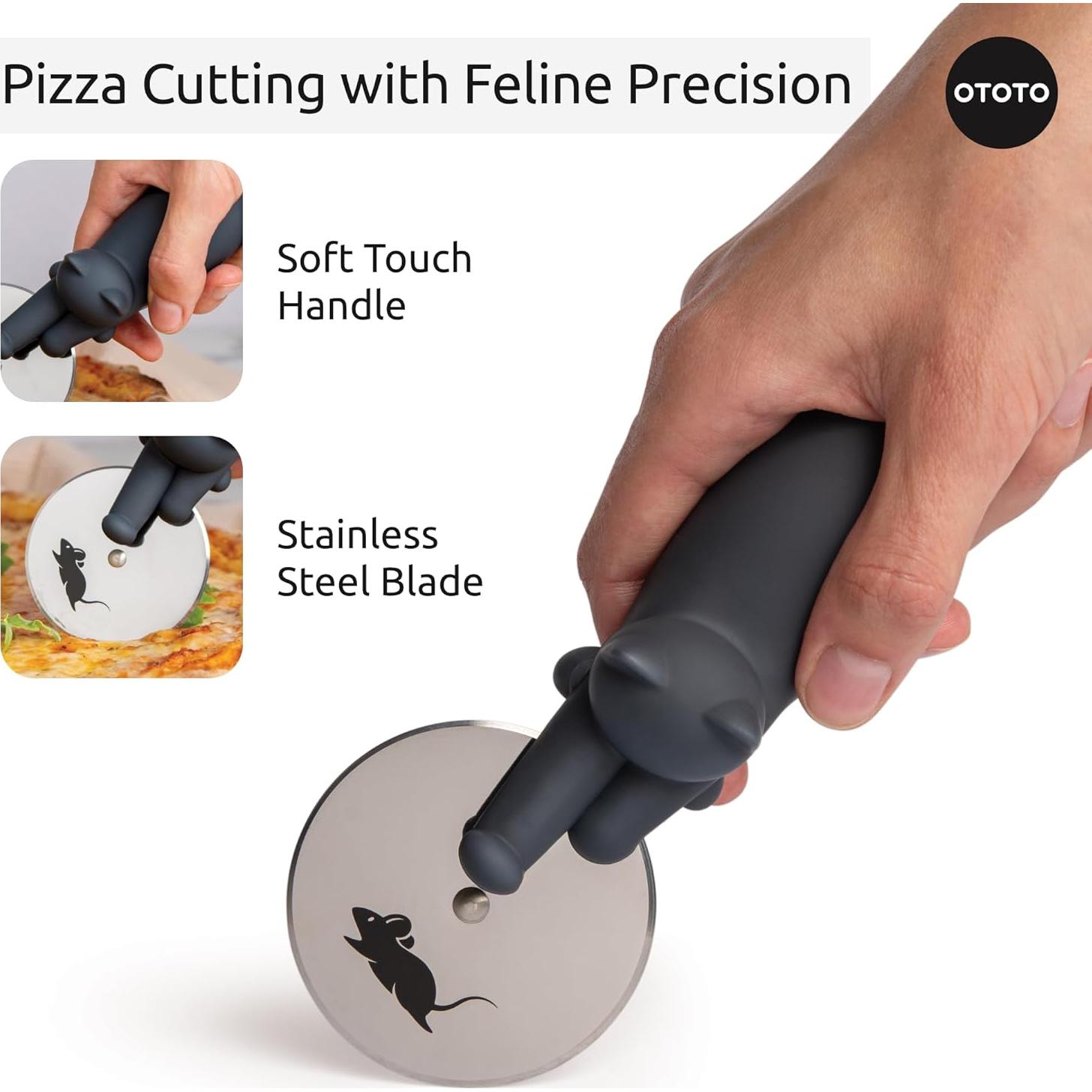 Cortador de Pizza OTOTO Kitty Cut - Acero Inoxidable, 21.8 cm