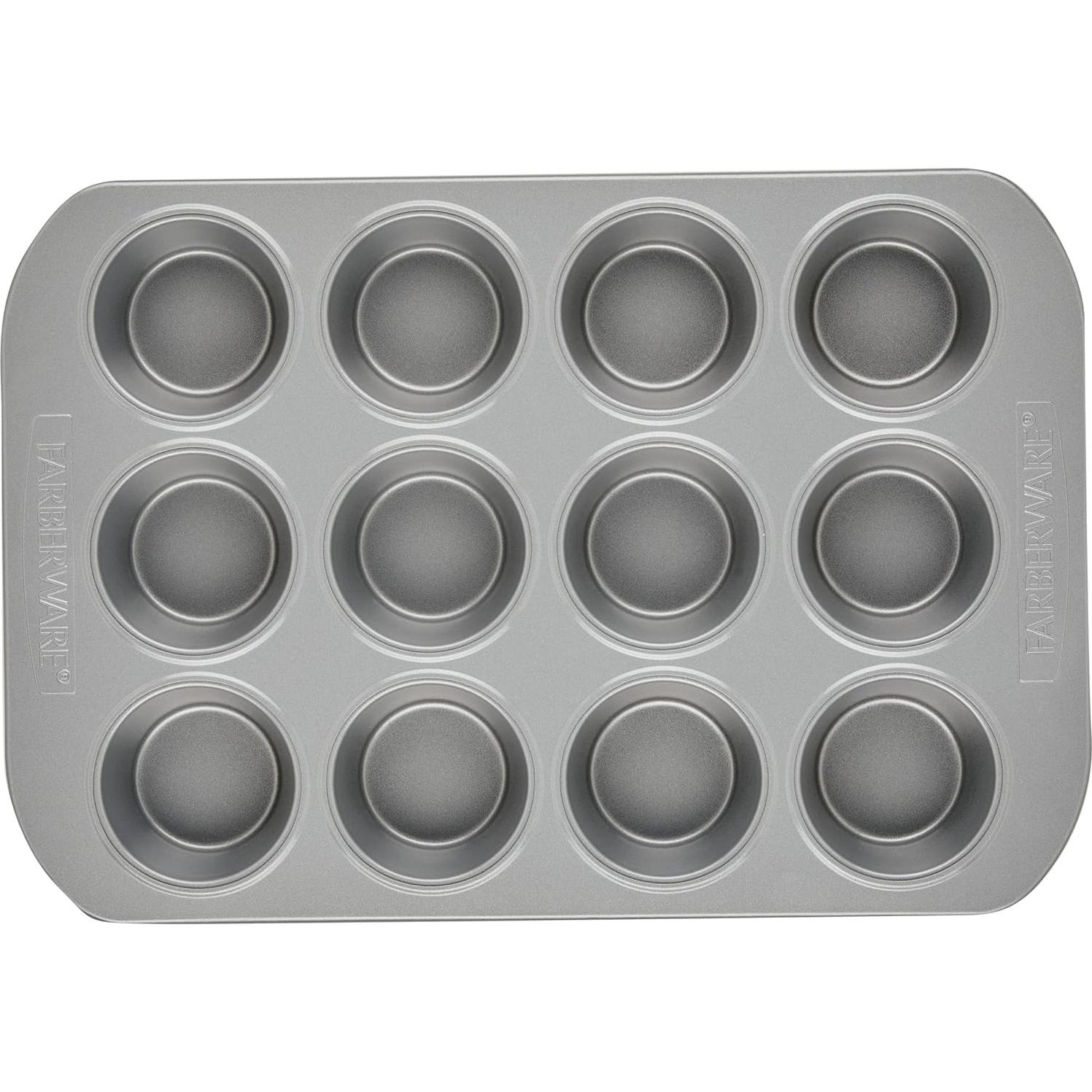 Molde para Muffins Antiadhesivo Farberware 12 Tazas Gris