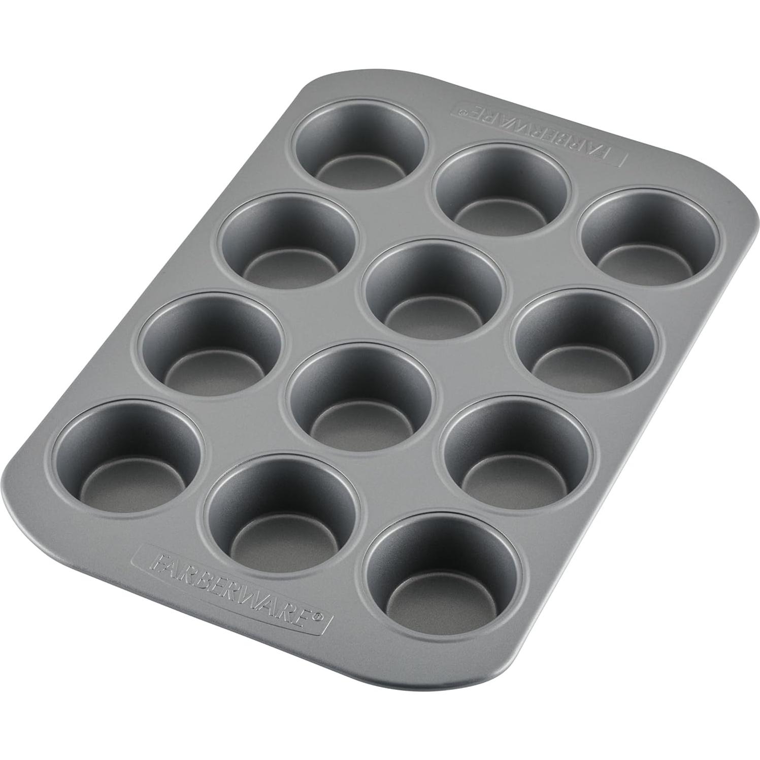 Molde para Muffins Antiadhesivo Farberware 12 Tazas Gris