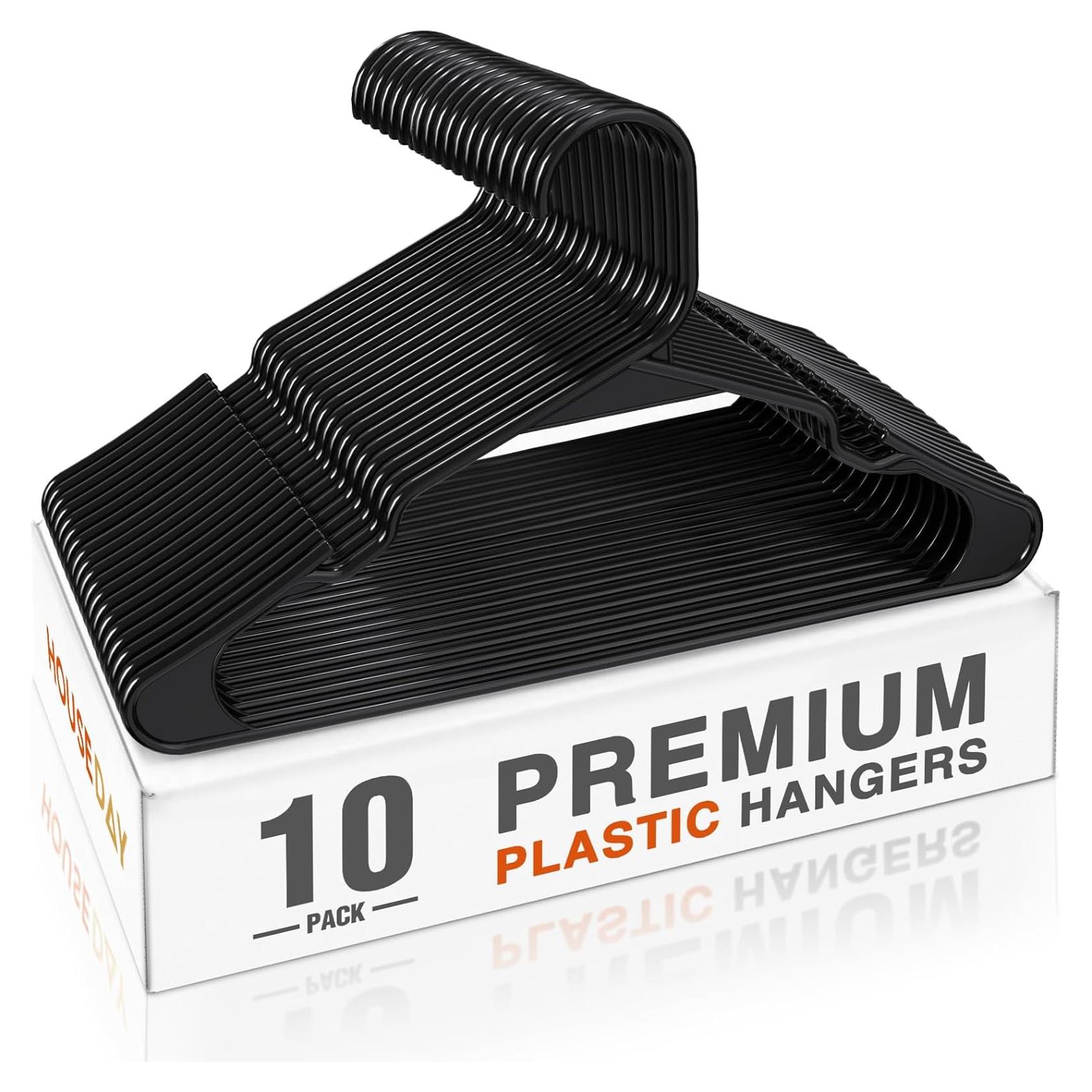 Perchas de Plástico HOUSE DAY - Paquete de 10, Ahorra Espacio