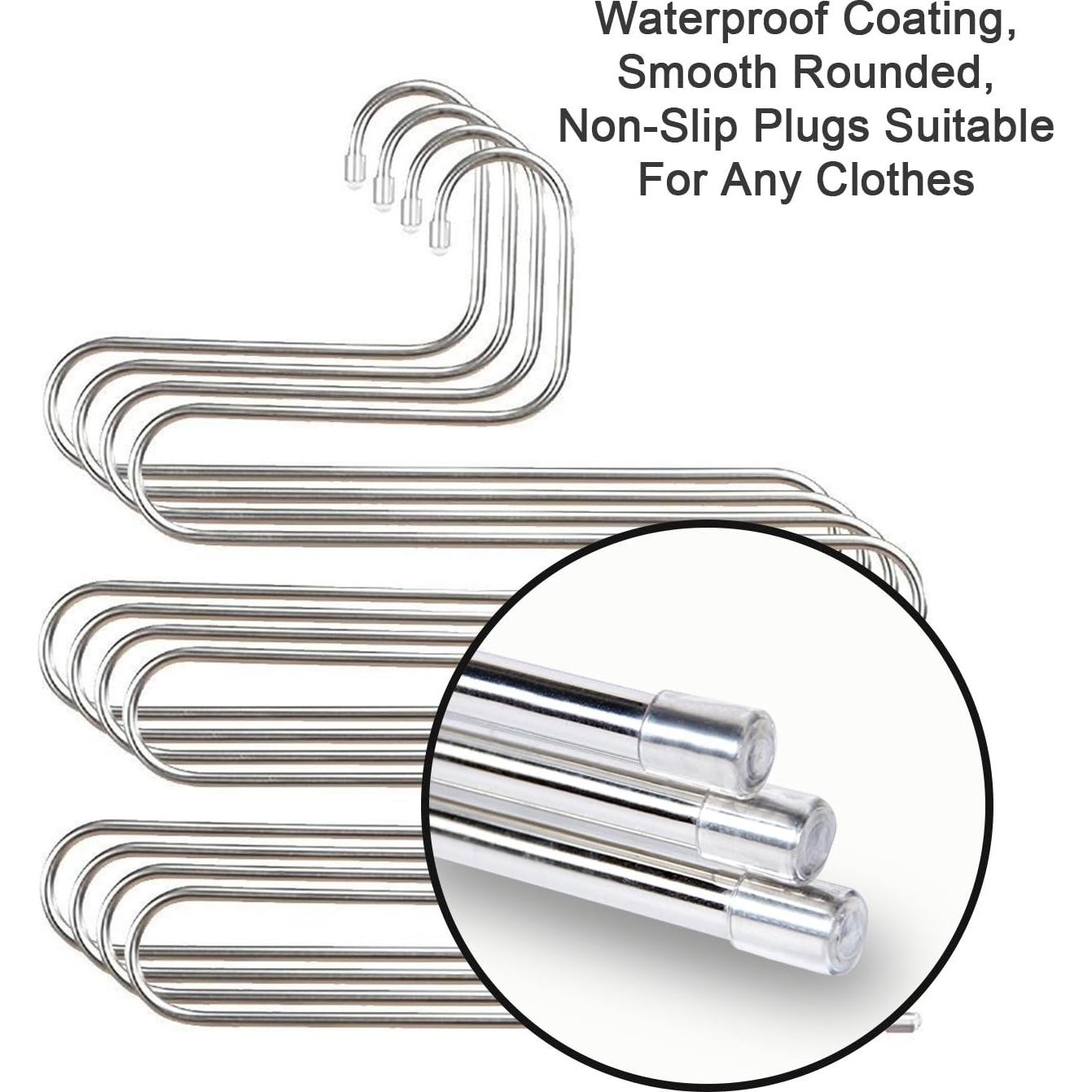 Perchas para Pantalones Devesanter S-Shape 6 Pzas Acero Inoxidable