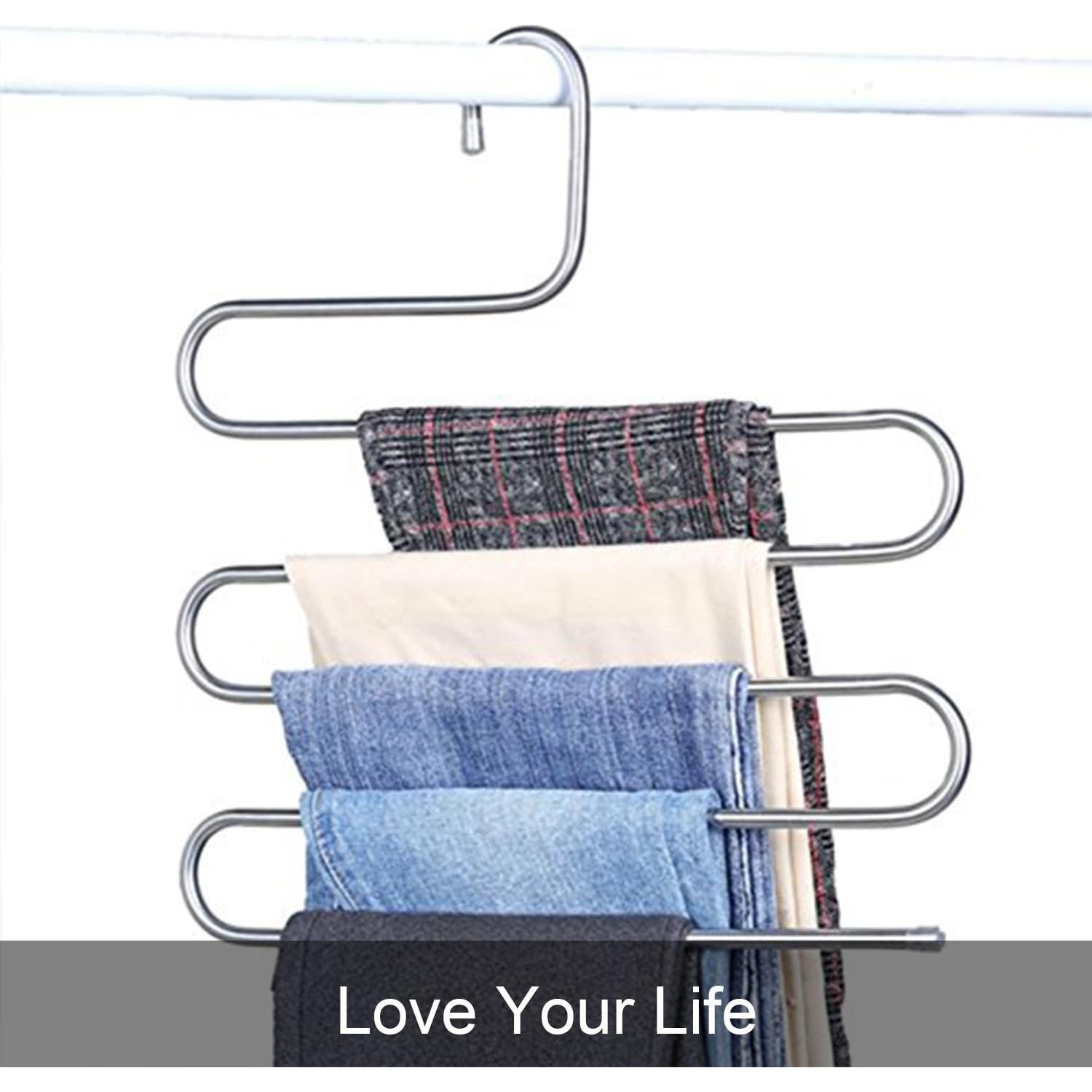 Perchas para Pantalones Devesanter S-Shape 6 Pzas Acero Inoxidable