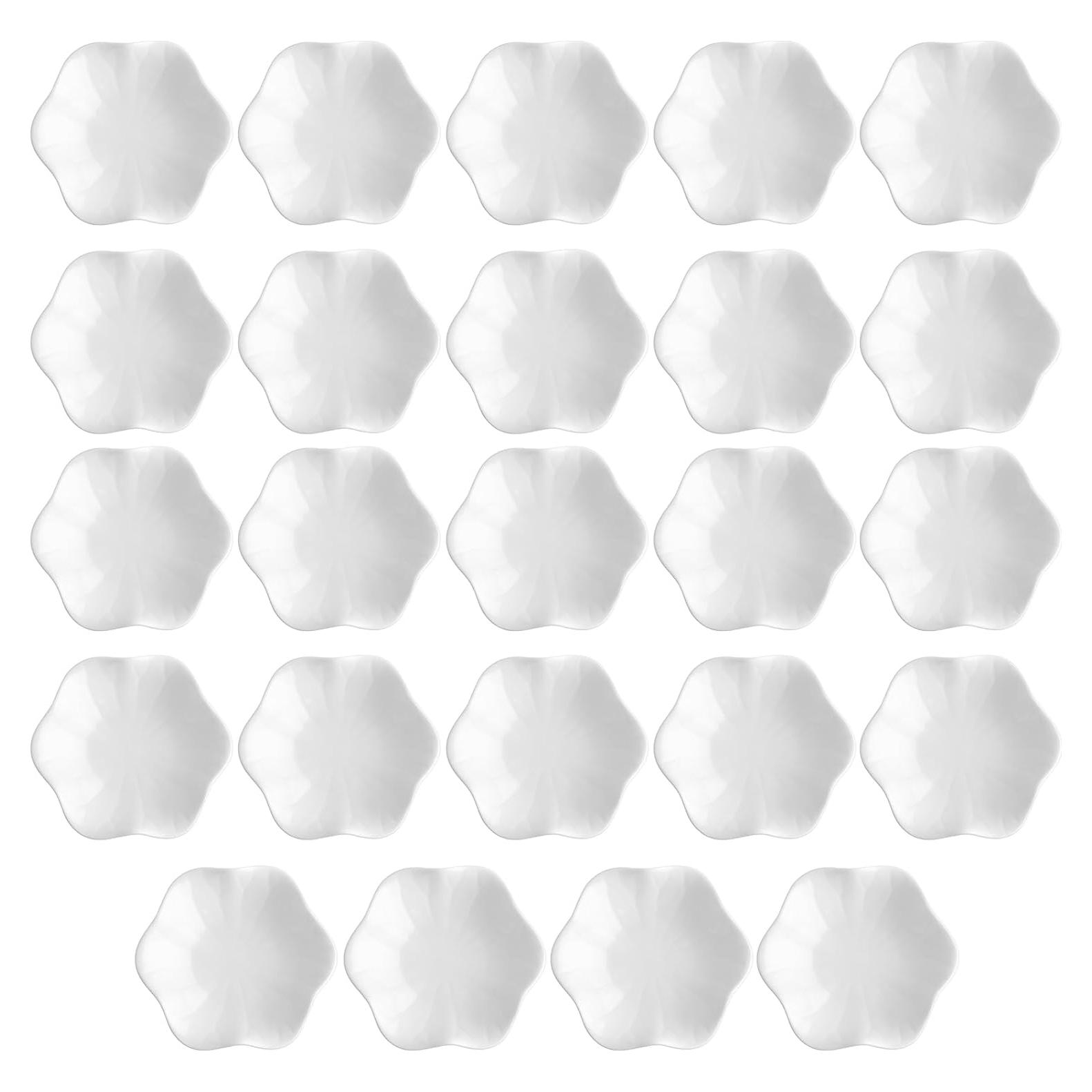 Shappy 24 Pcs Bandejas de Joyería Cerámica Flor 11.5 cm