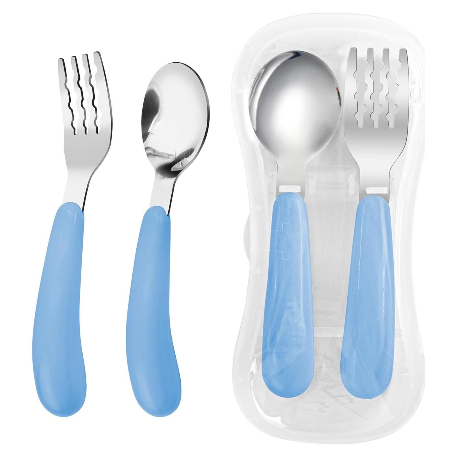 Set de Cubiertos para Niños VANRA 2 Piezas Acero Inoxidable Azul