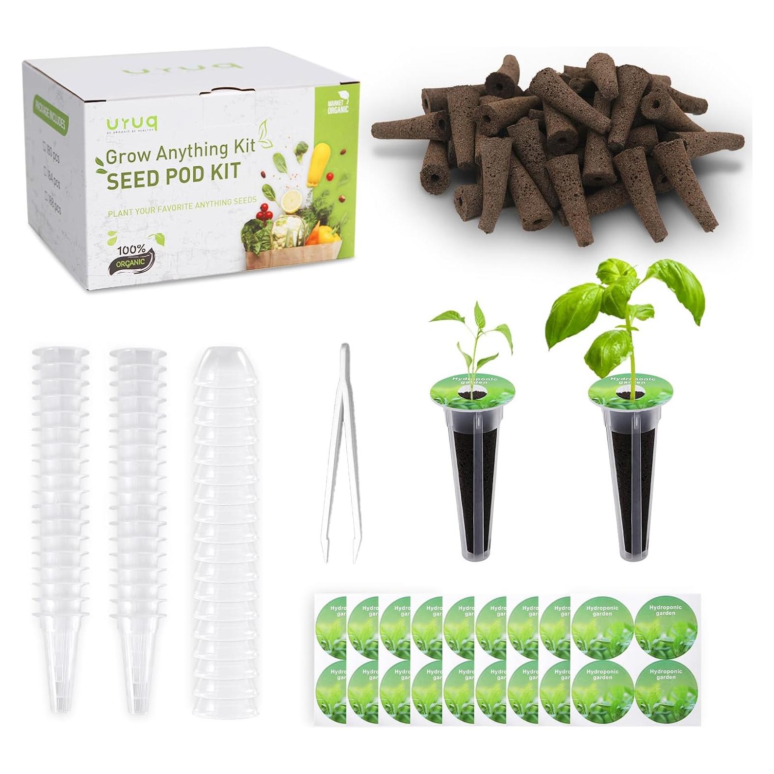 Kit de Jardinería Hidropónica URUQ 140 Piezas - Esponjas, Cestas, Domos