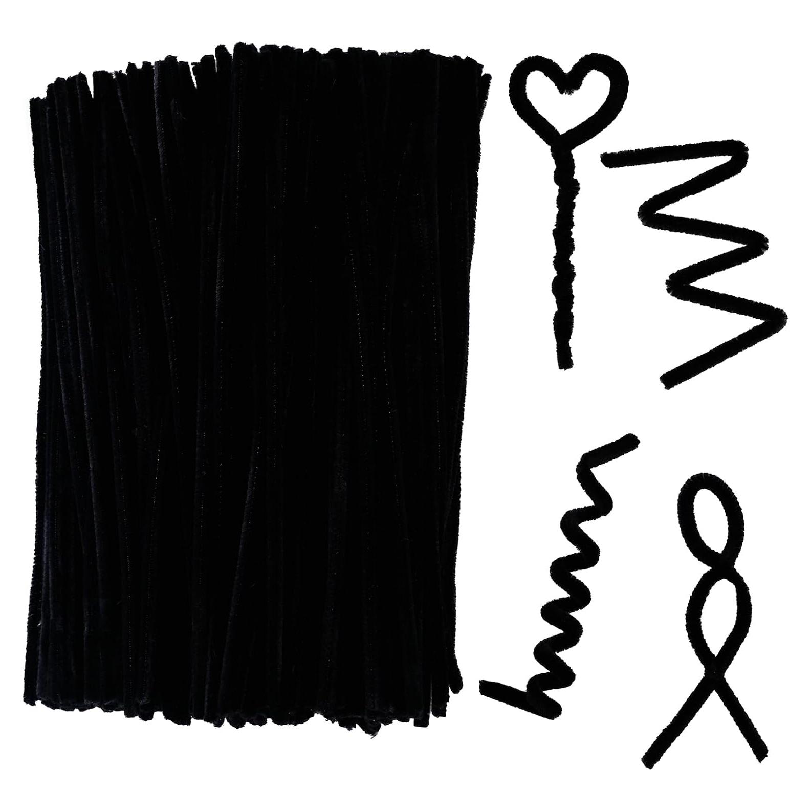 Limpiapipas Negros Qirimoi 200 Pcs 30 cm Manualidades