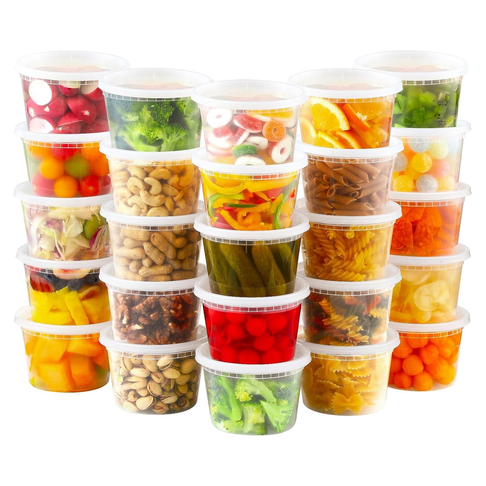 AOZITA 32 Contenedores Plásticos 16 oz Herméticos para Alimentos