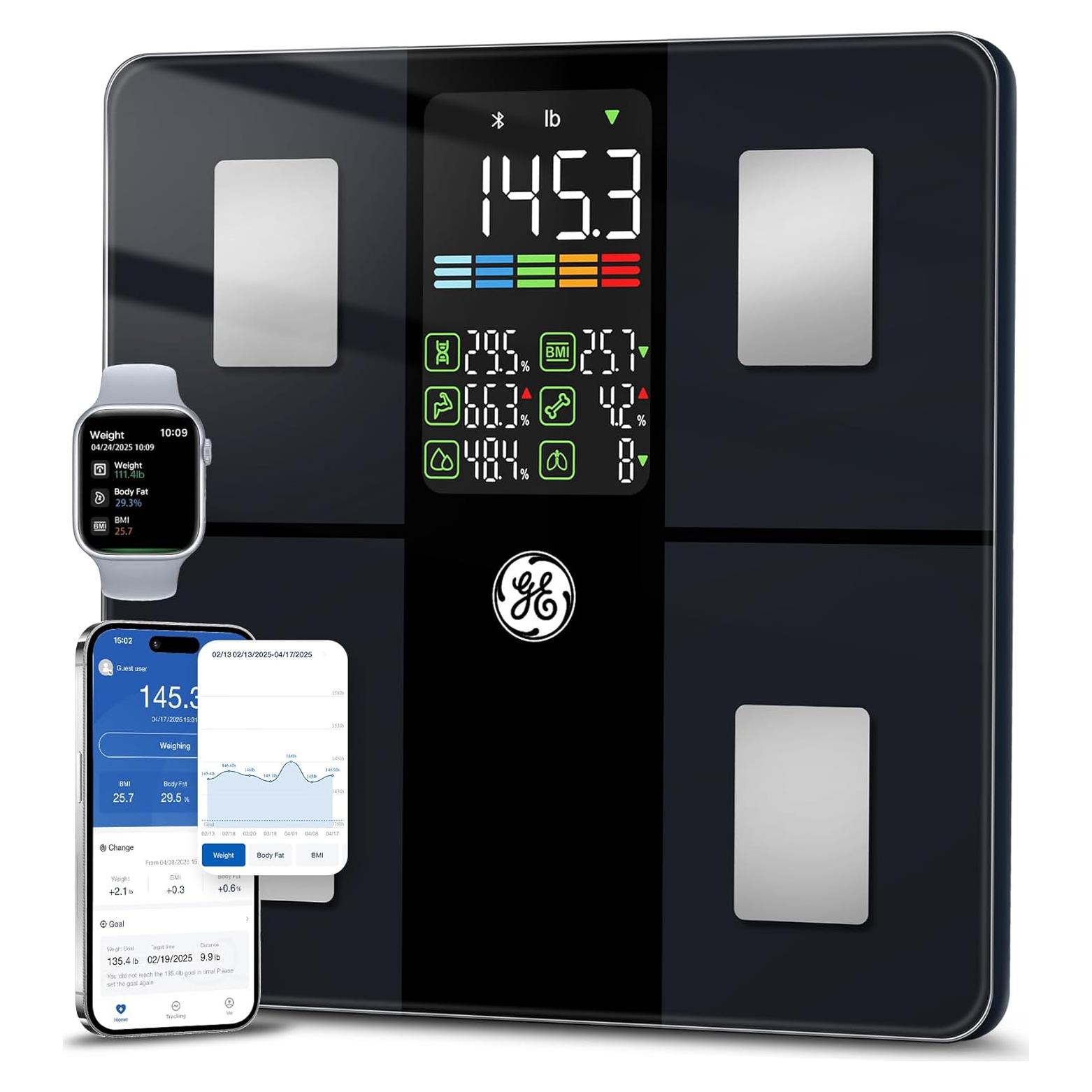 Báscula Inteligente GE CS20F para Peso Corporal 181 kg Bluetooth