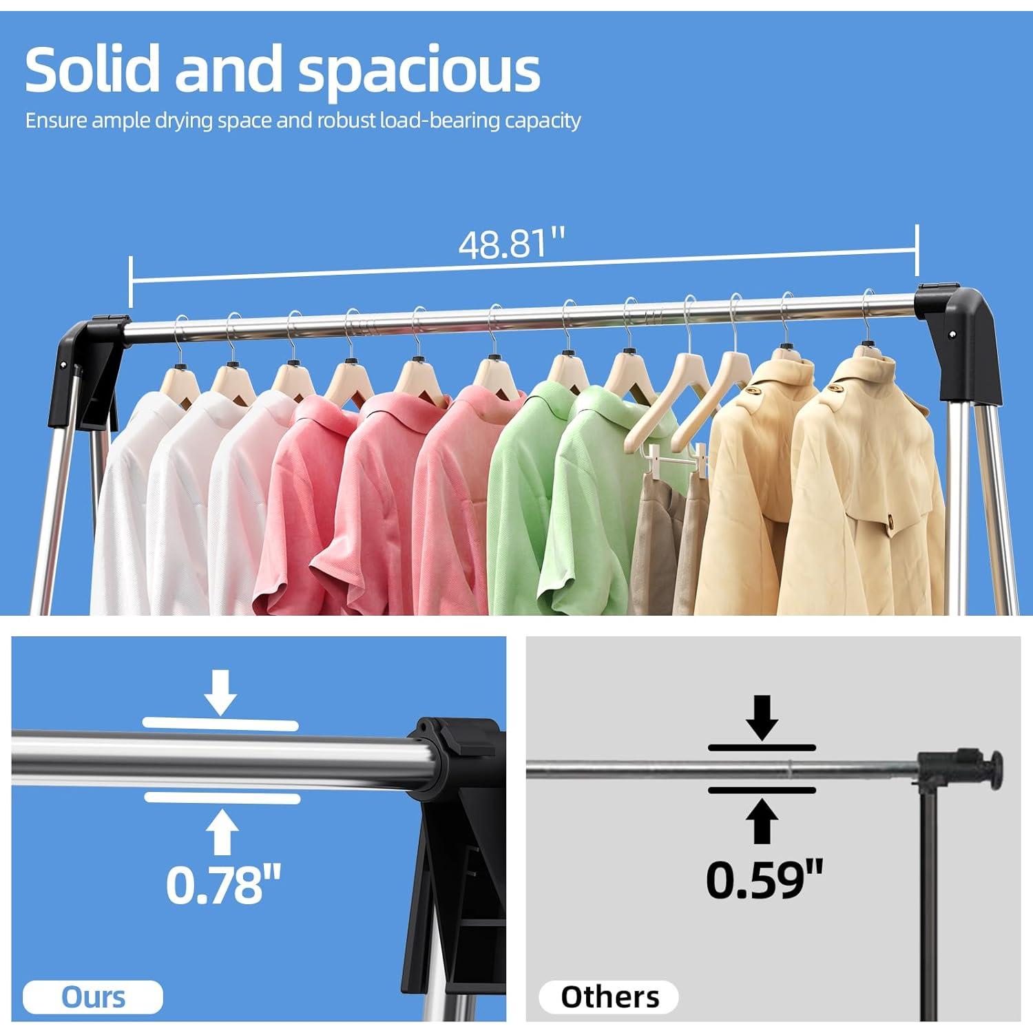 Perchero Plegable APEXCHASER de Acero Inoxidable 121.9 cm