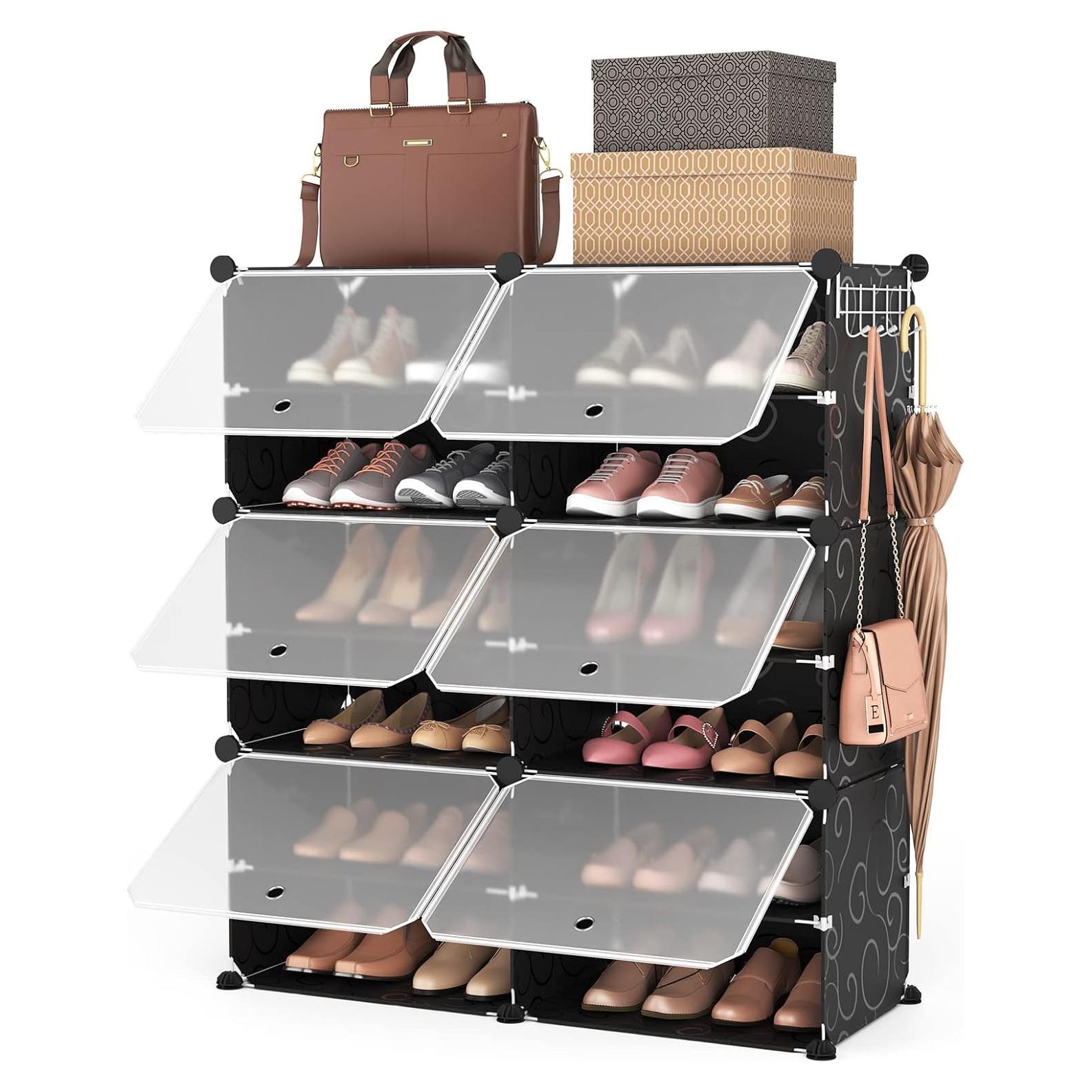 Organizador de Zapatos ROJASOP 6 Niveles para 24 Pares Negro