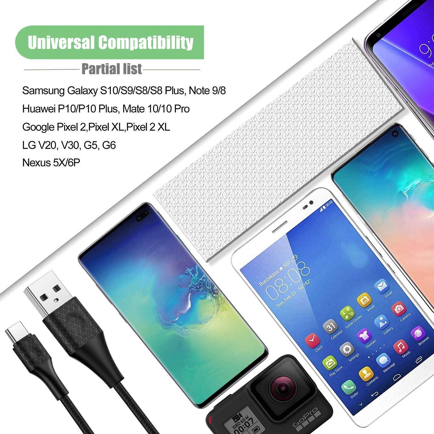 Cable de Carga Rápida USB Tipo C Icseio 6FT Paquete de 5