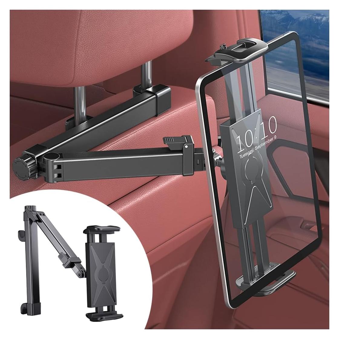 Soporte de Tableta para Reposacabezas de Coche KHGUZ Negro Ajustable