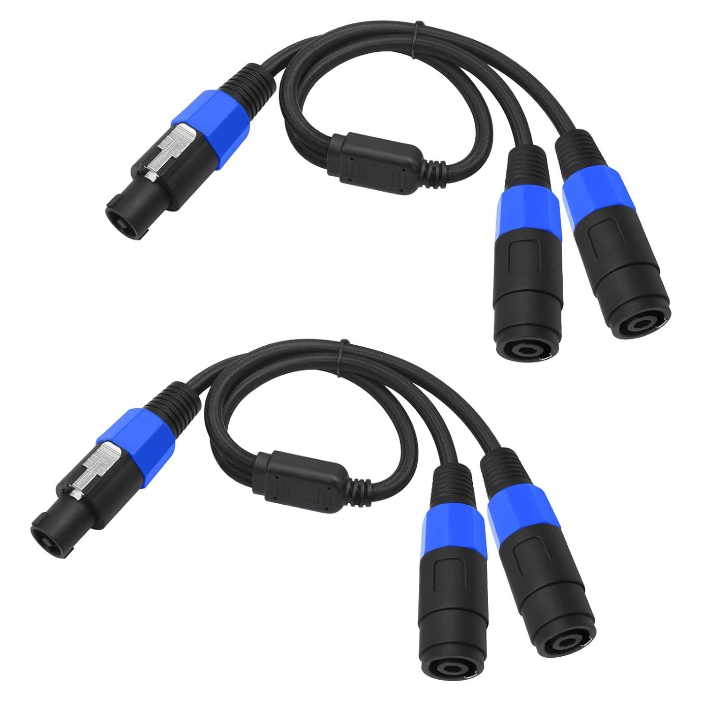 Cable divisor Speakon Y HUALEU 2 pies macho a 2 hembras