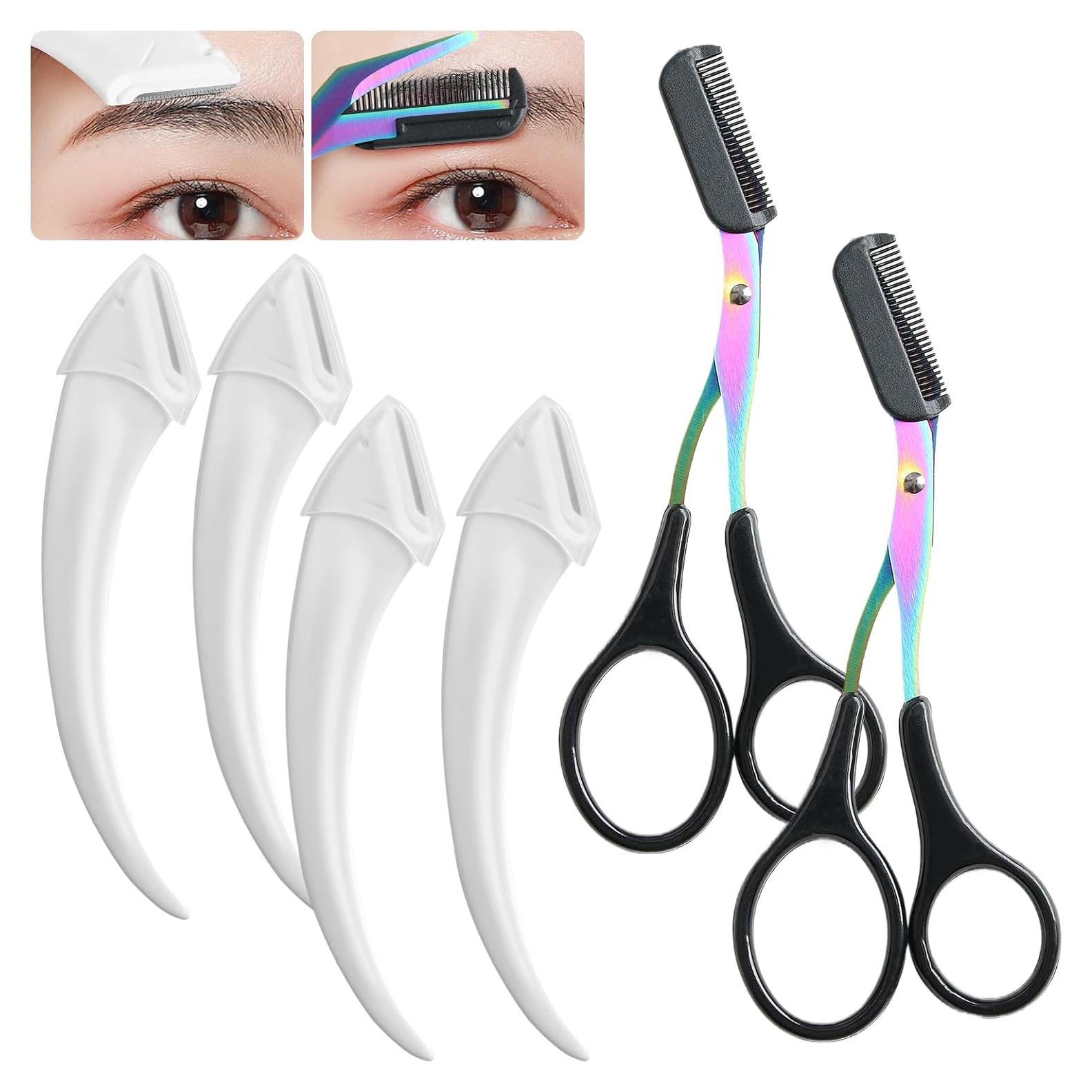 Kit de Tijeras para Cejas Jawfait con Peine - Acero Inoxidable