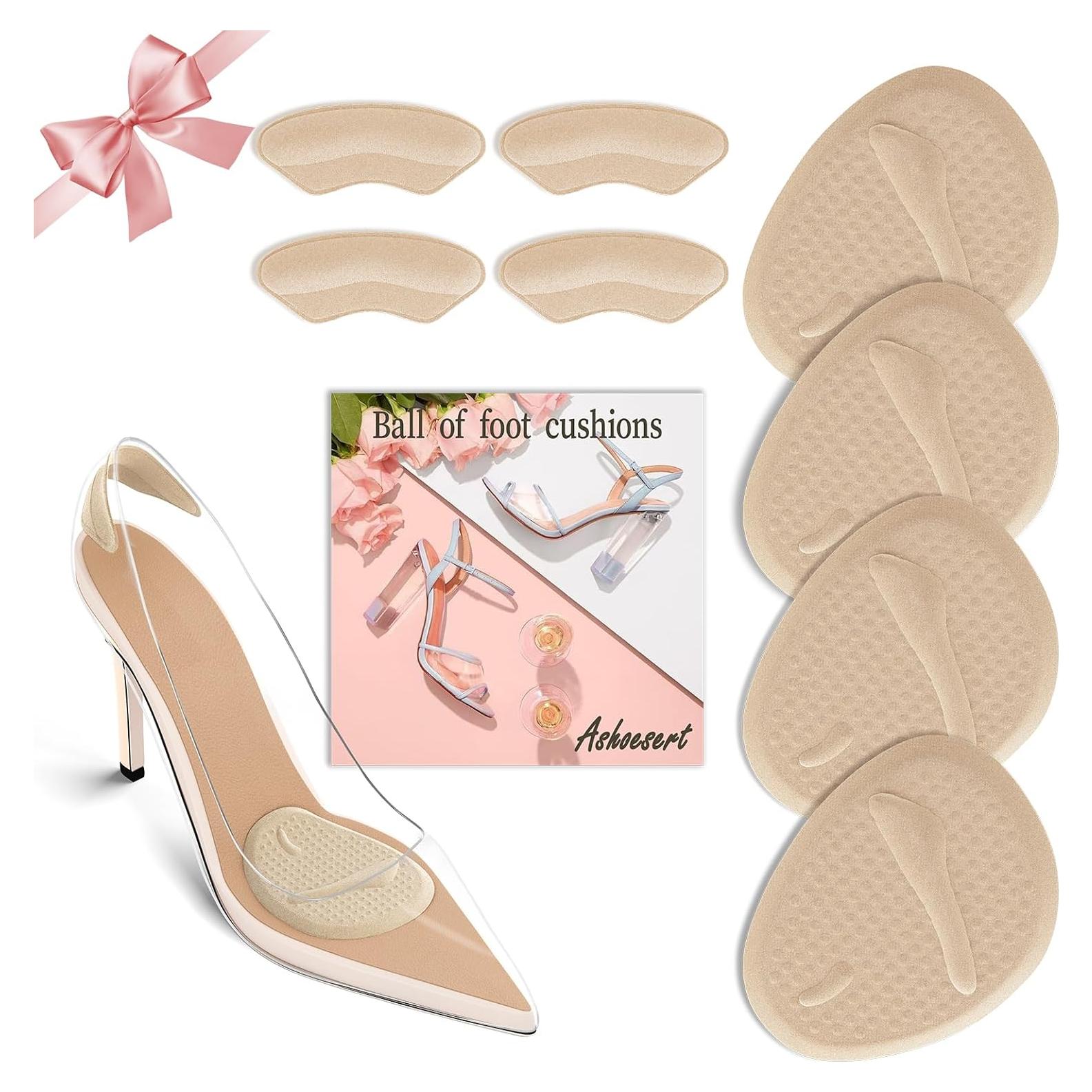 Almohadillas Metatarsales Ashoesert - 4 Pares Beige para Alivio del Dolor