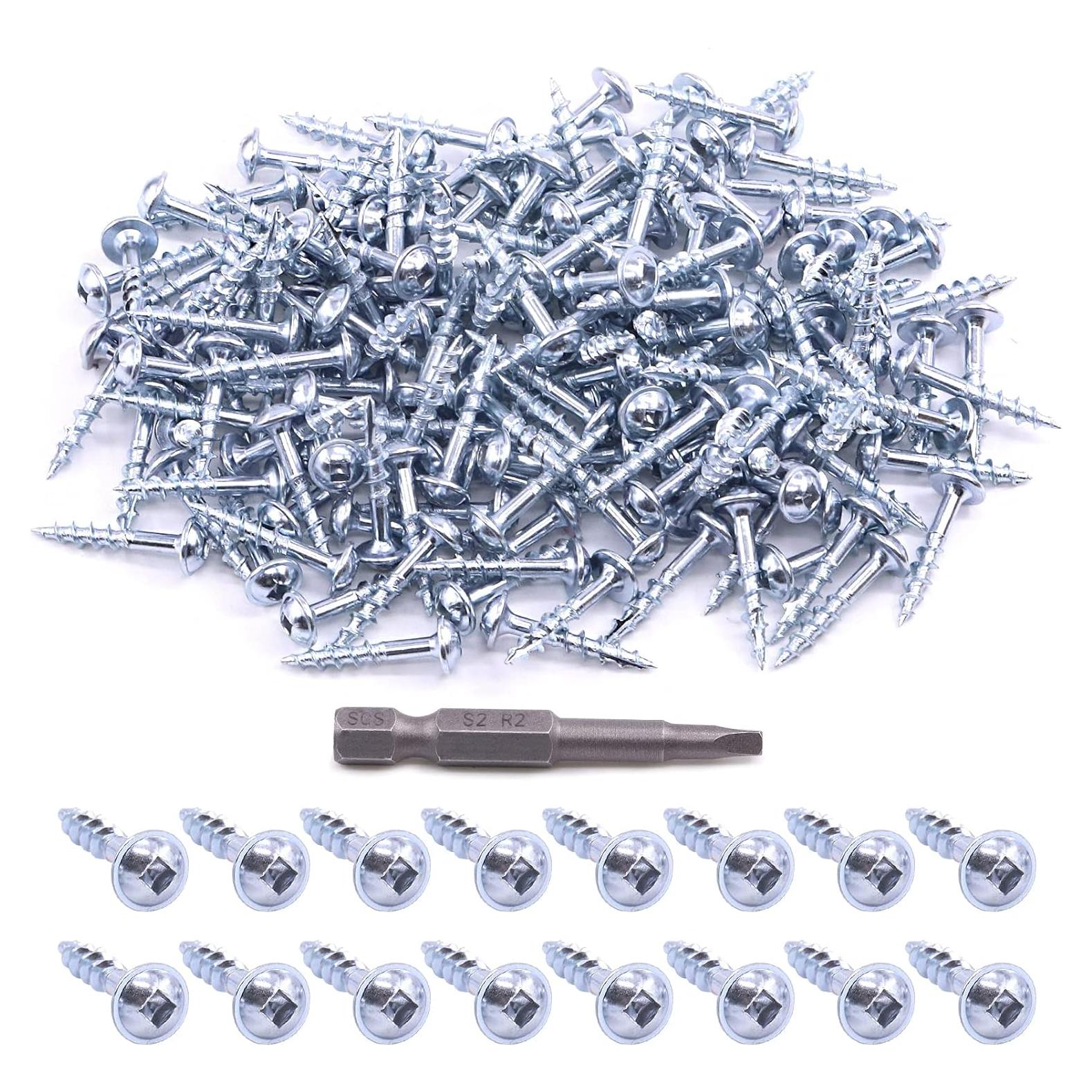 Tornillos de agujero de bolsillo Glarks 160Pcs #8x25.4mm