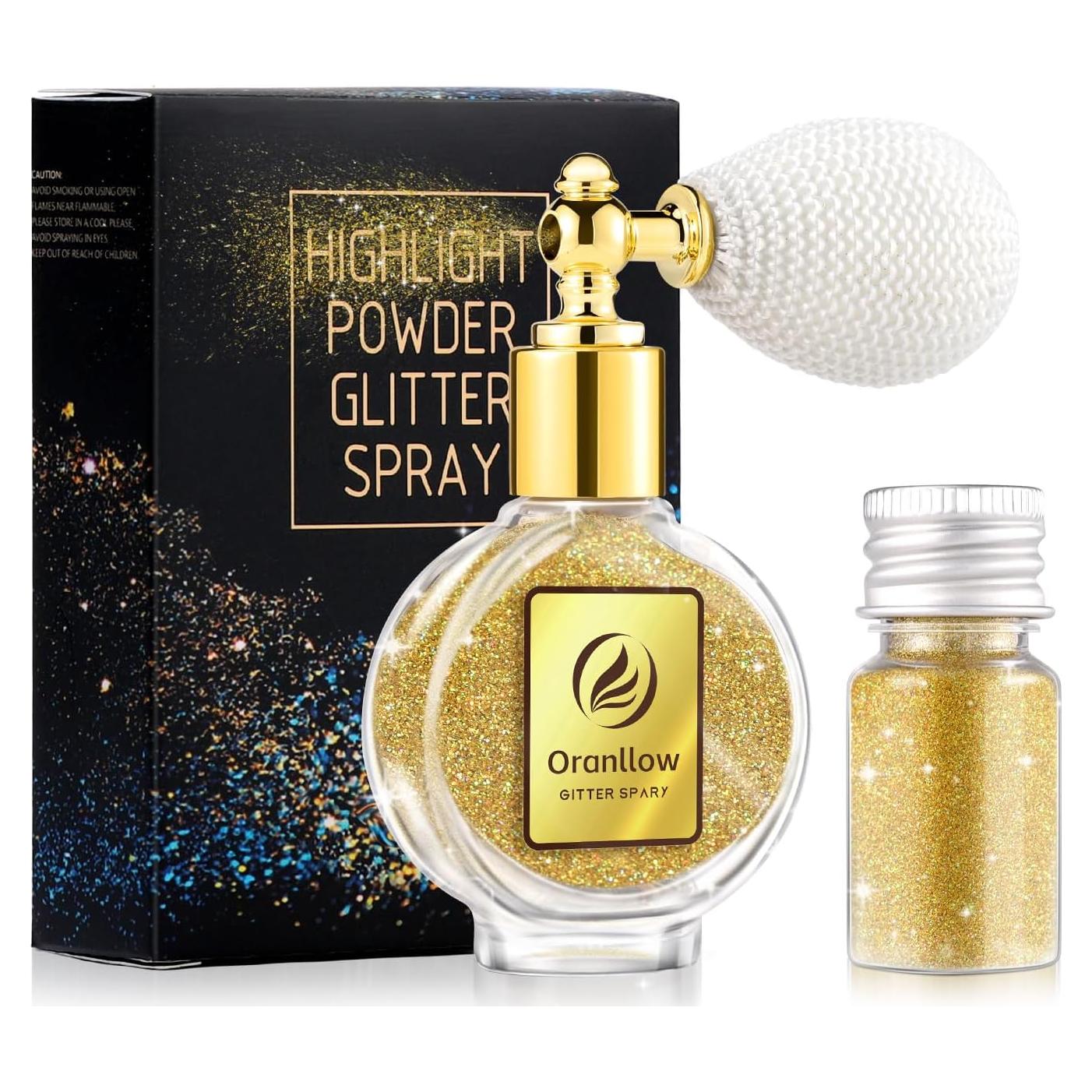 Spray de Brillo Corporal Holográfico Oranllow 70.87g - Dorado