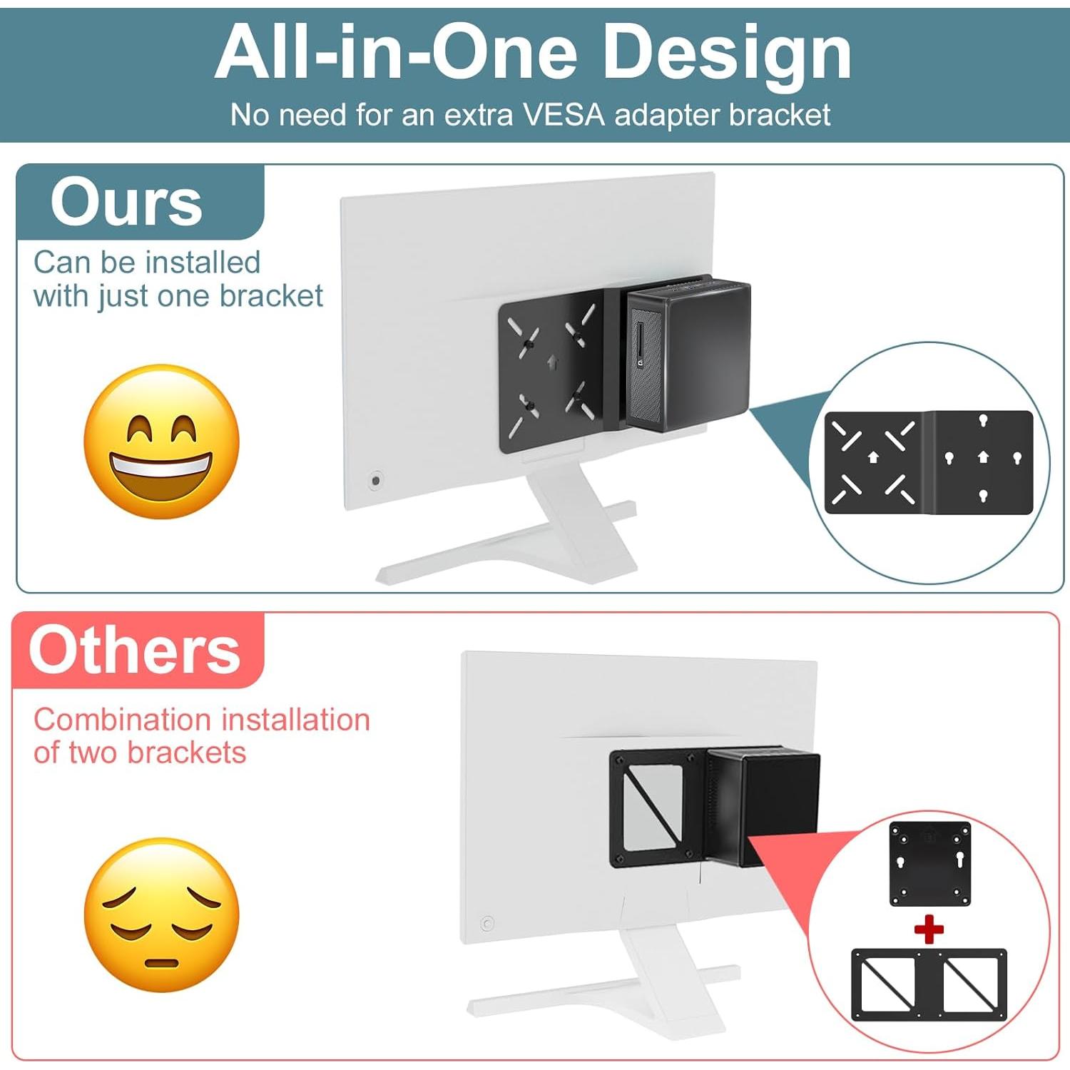 Soporte Montaje VESA Intel NUC 13/12/11/10/8/7/6/5 Gen