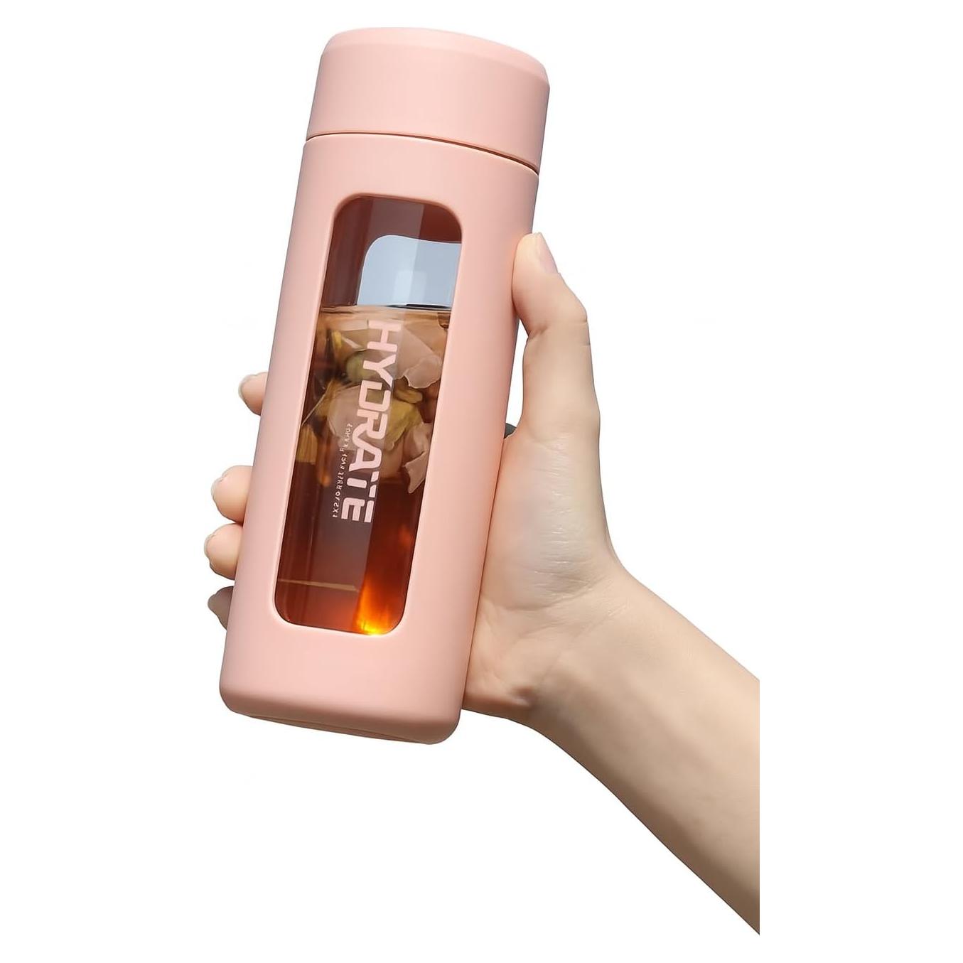 Botella de Agua de Vidrio Genérico STUZ PureSip 460ml Rosa