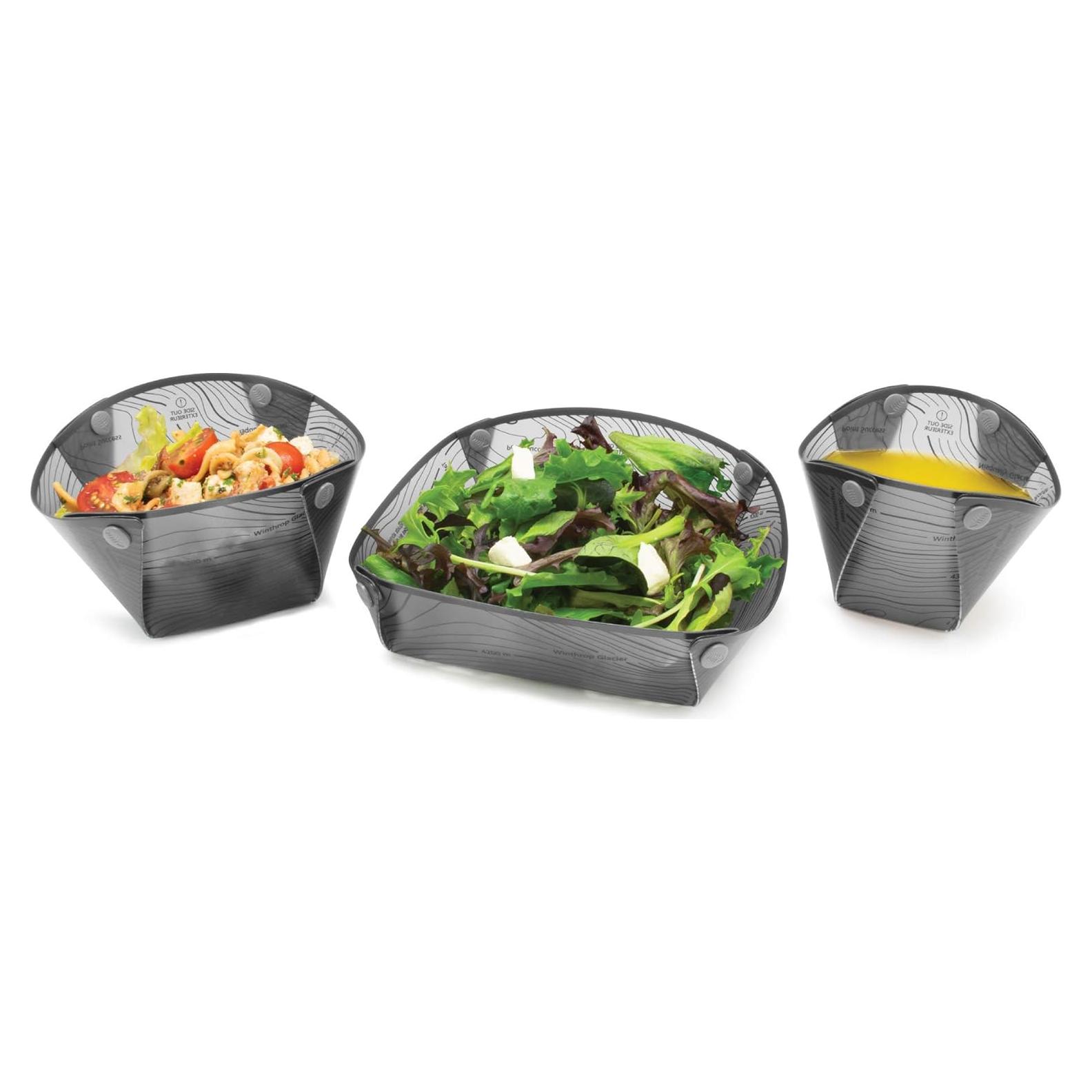 Fozzils Solo Pack - Taza, Cuenco y Plato Plegables Gris