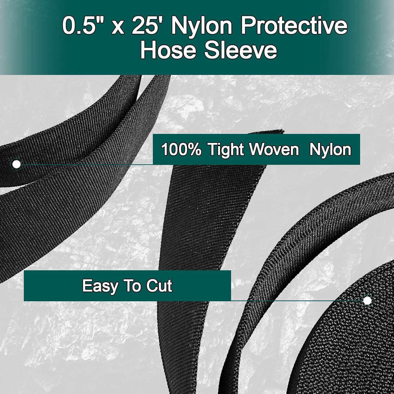 Manga Protectora de Cable de Nylon DihZoks 7.62 m 12.7 mm Negro