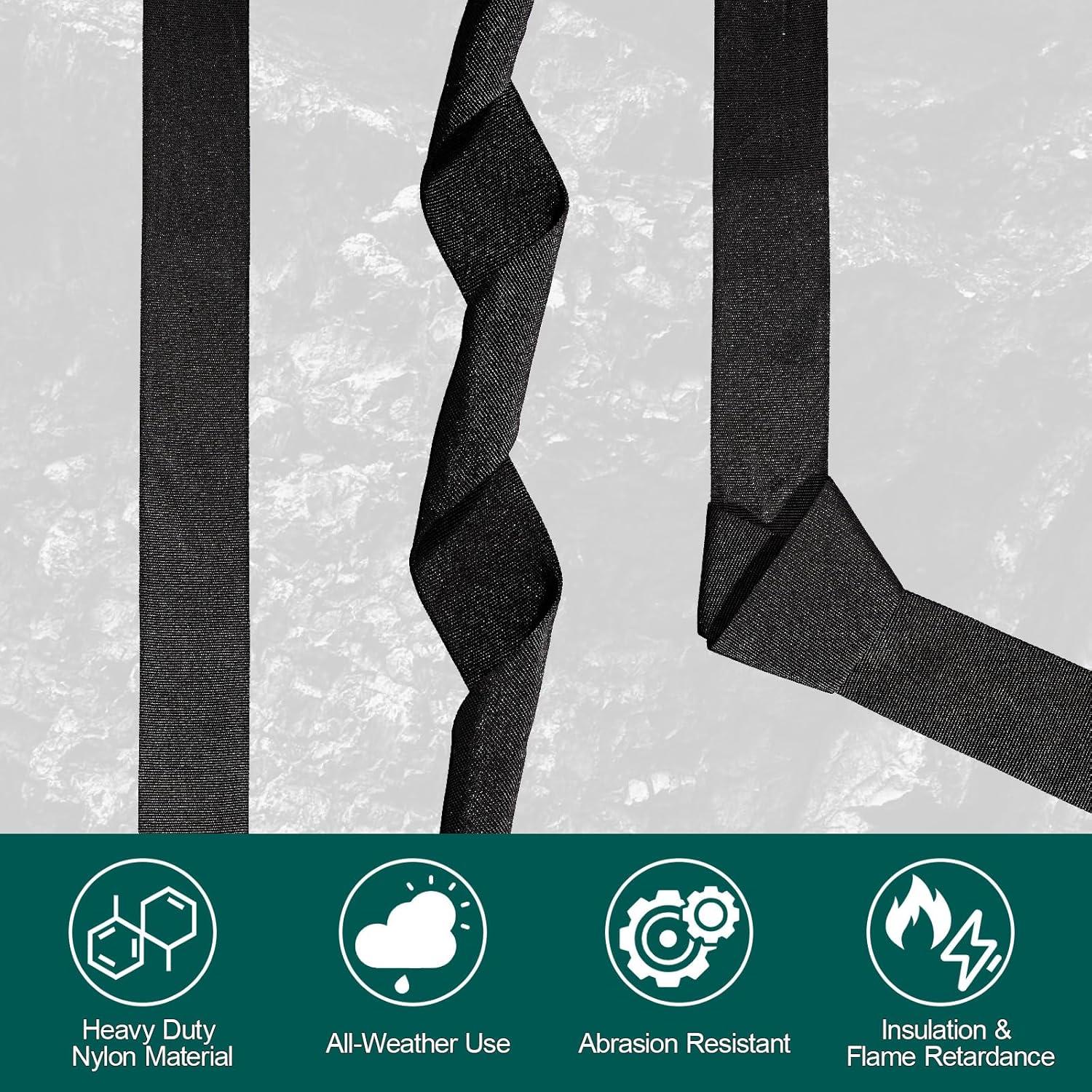 Manga Protectora de Cable de Nylon DihZoks 7.62 m 12.7 mm Negro