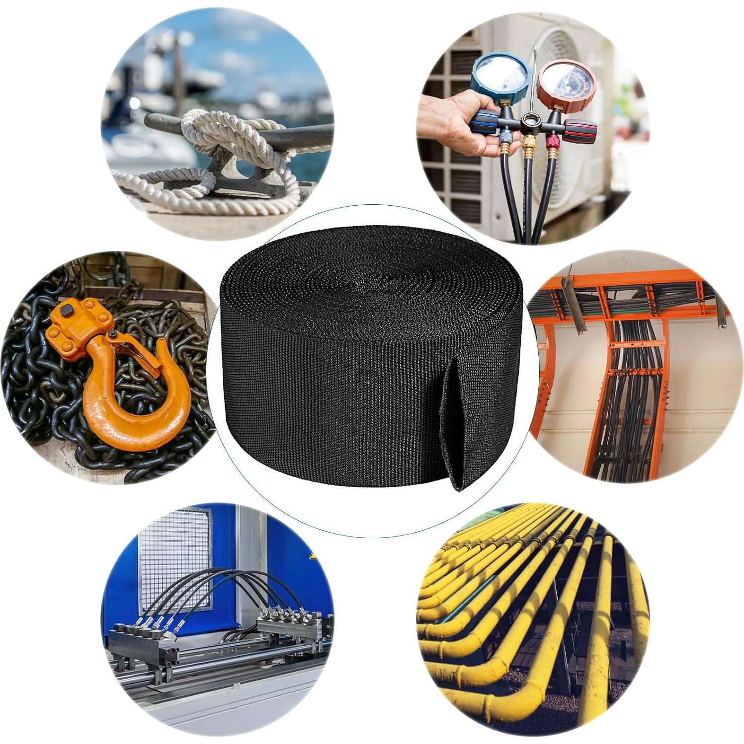 Manga Protectora de Cable de Nylon DihZoks 7.62 m 12.7 mm Negro