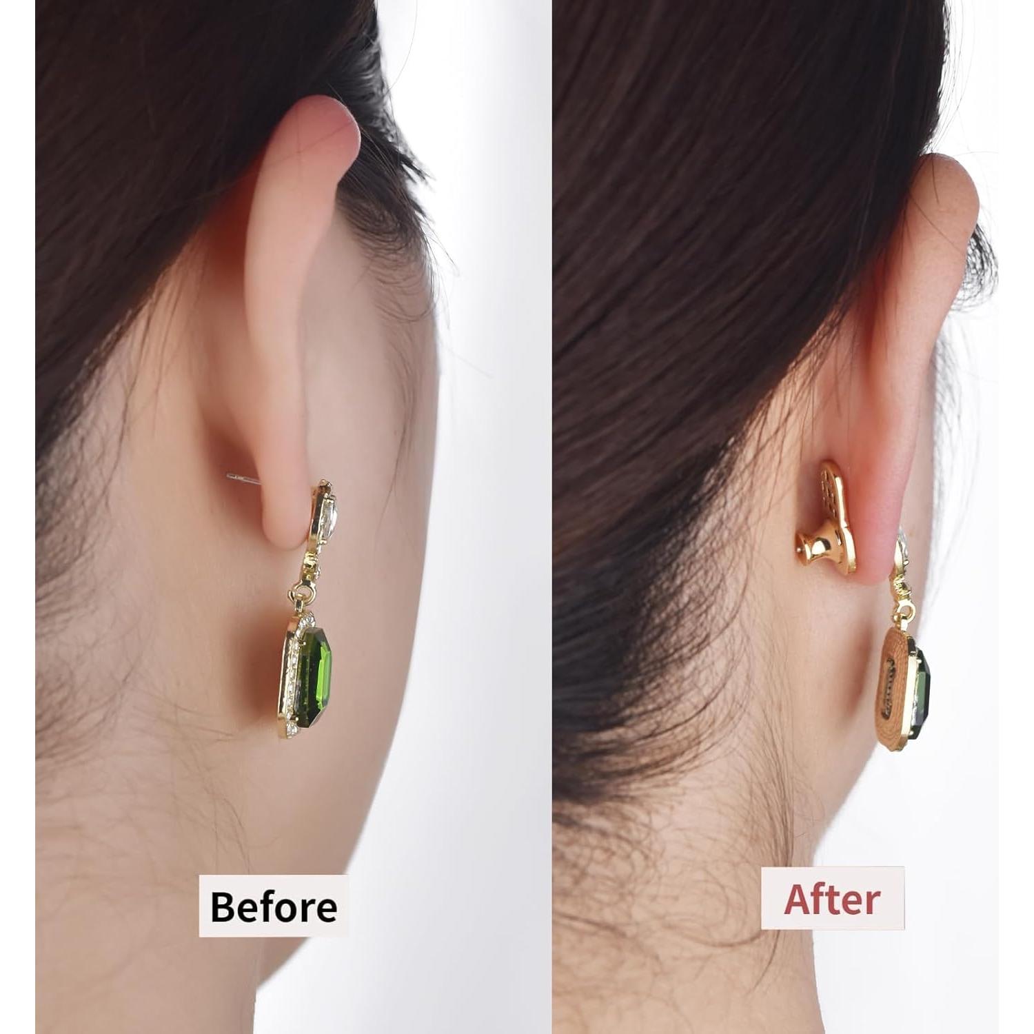 Resortes para Aretes EBFDOH Oro de 18K, 4 Piezas, Hipoalergénicos