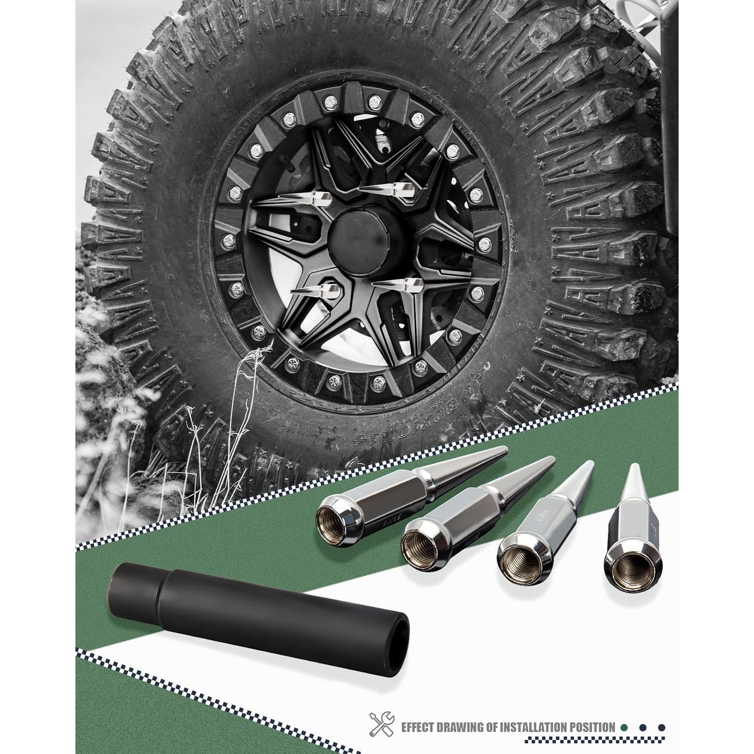 Tuercas de Pico M14x1.5 Cromo Glorider 32pcs con Llave