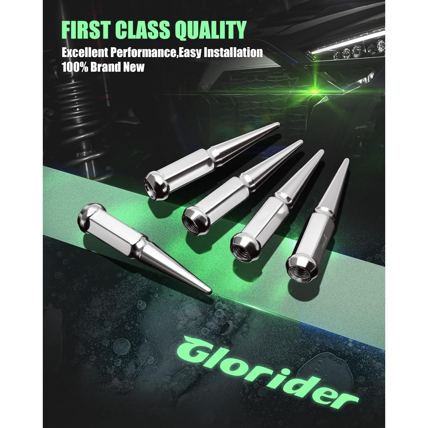 Tuercas de Pico M14x1.5 Cromo Glorider 32pcs con Llave