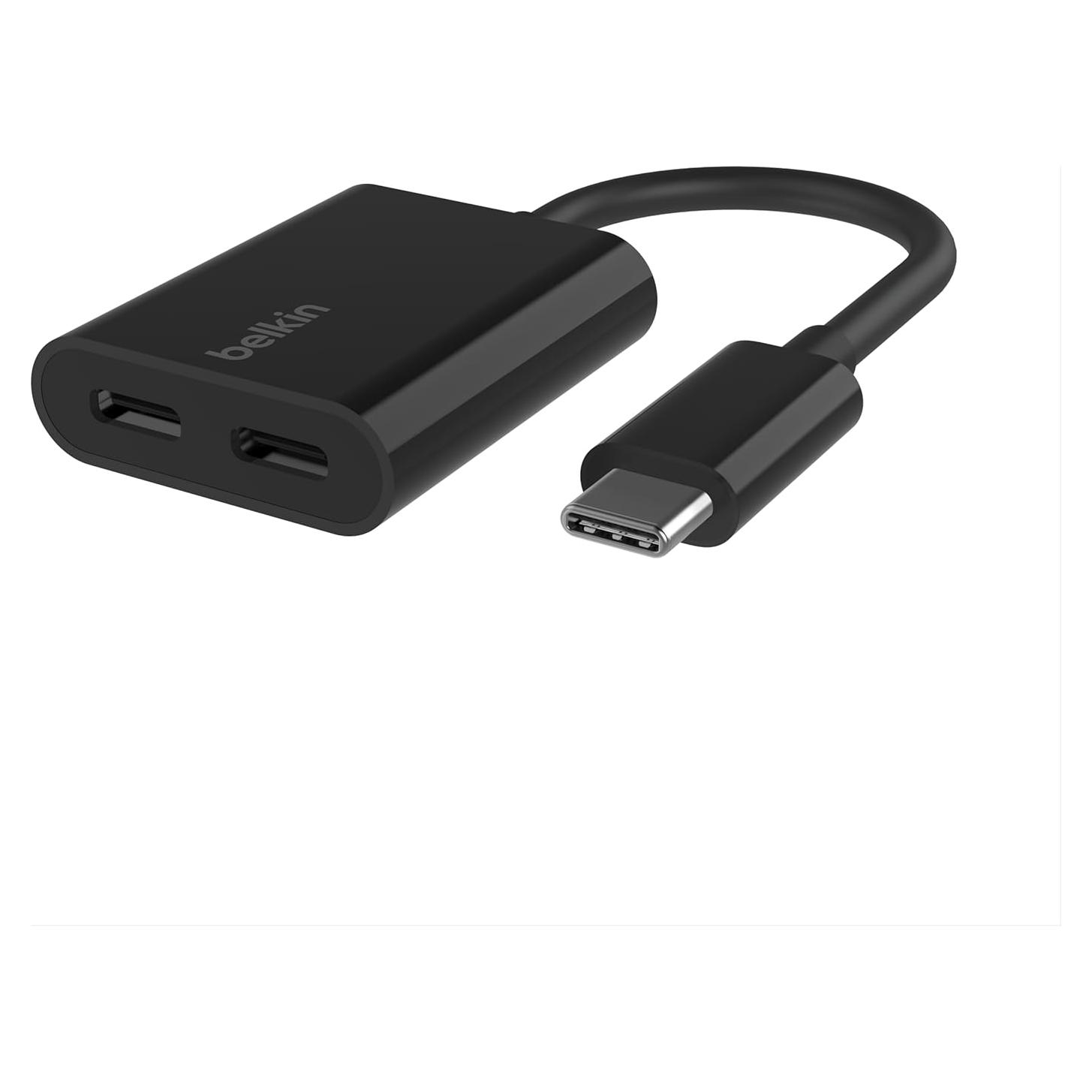 Adaptador de Audio y Carga USB-C Belkin RockStar 60W - Negro