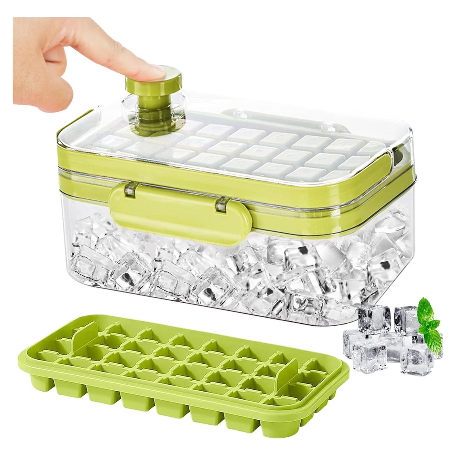 Juego de 2 bandejas de hielo Shapenwin - 64 cubos grandes, libre de BPA