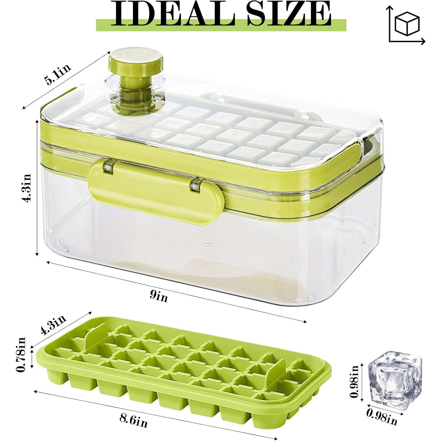 Juego de 2 bandejas de hielo Shapenwin - 64 cubos grandes, libre de BPA