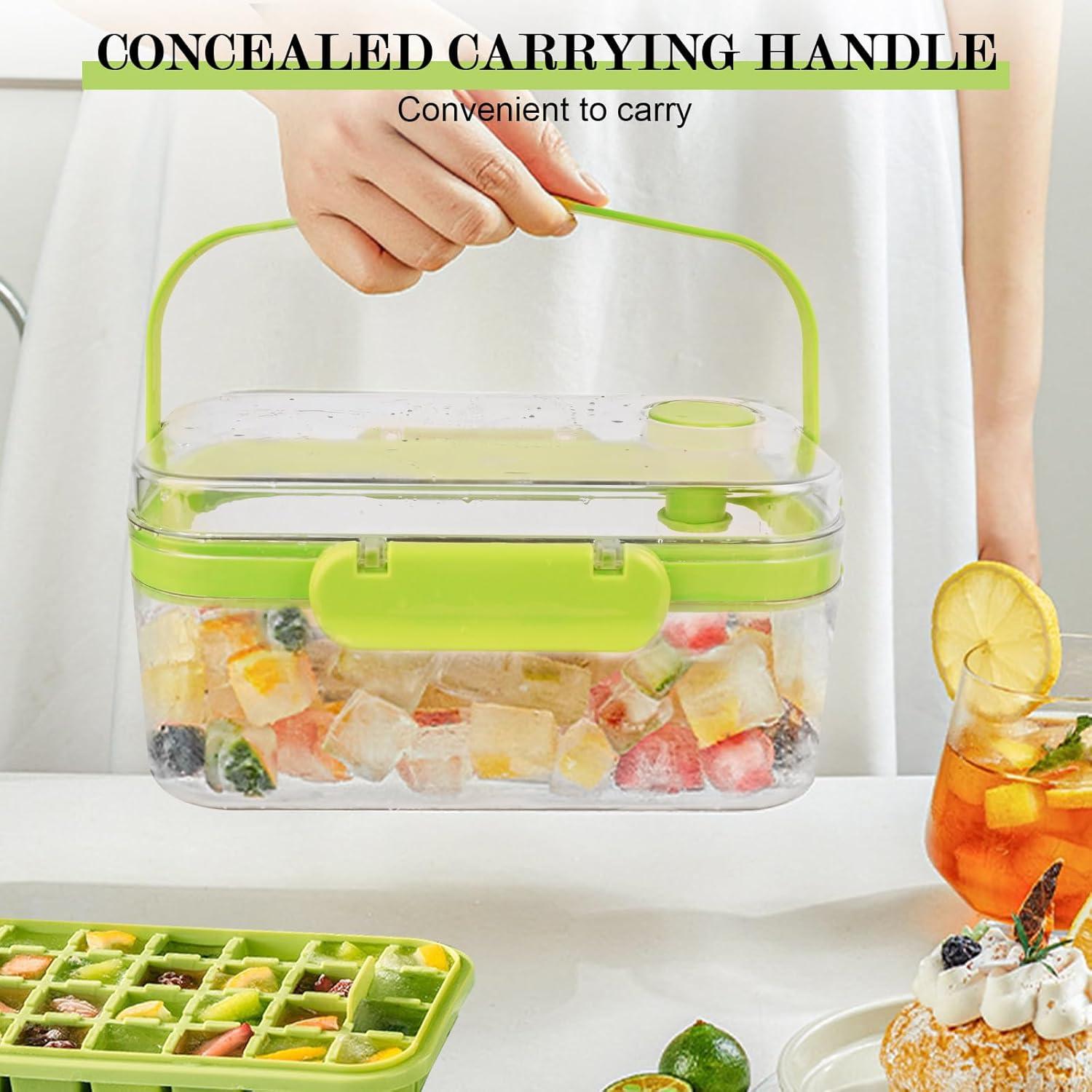 Juego de 2 bandejas de hielo Shapenwin - 64 cubos grandes, libre de BPA