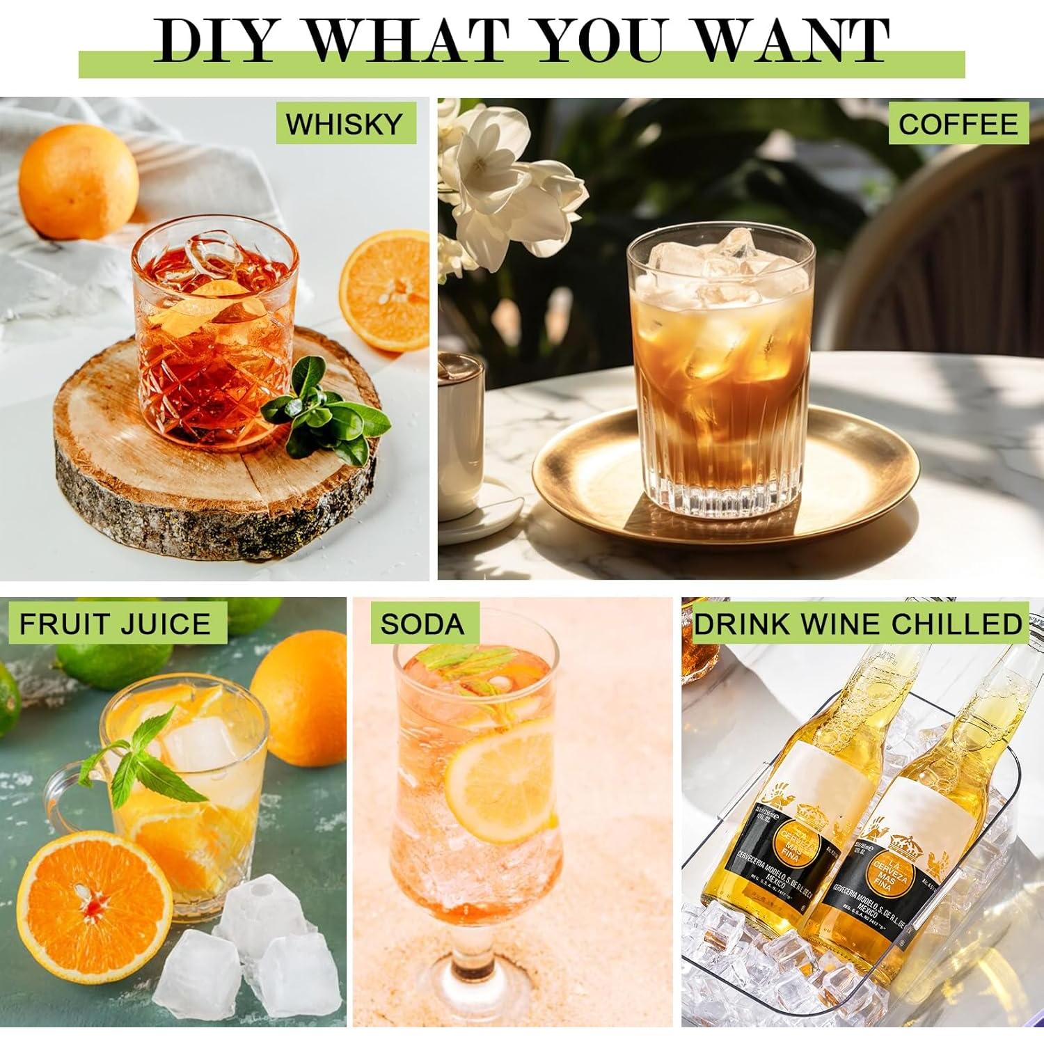 Juego de 2 bandejas de hielo Shapenwin - 64 cubos grandes, libre de BPA