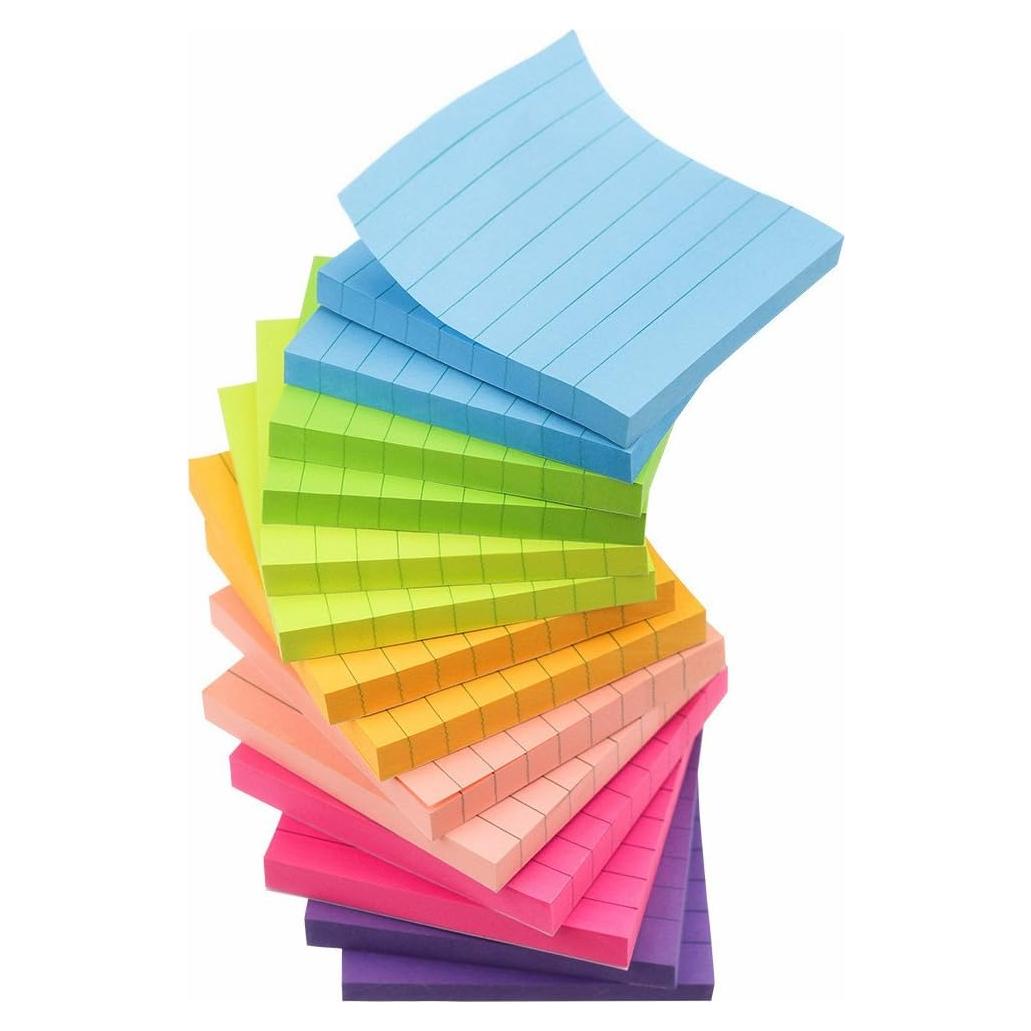 Notas Adhesivas Rayadas Early Buy 3x3 cm 14 Paquetes 80 Hojas