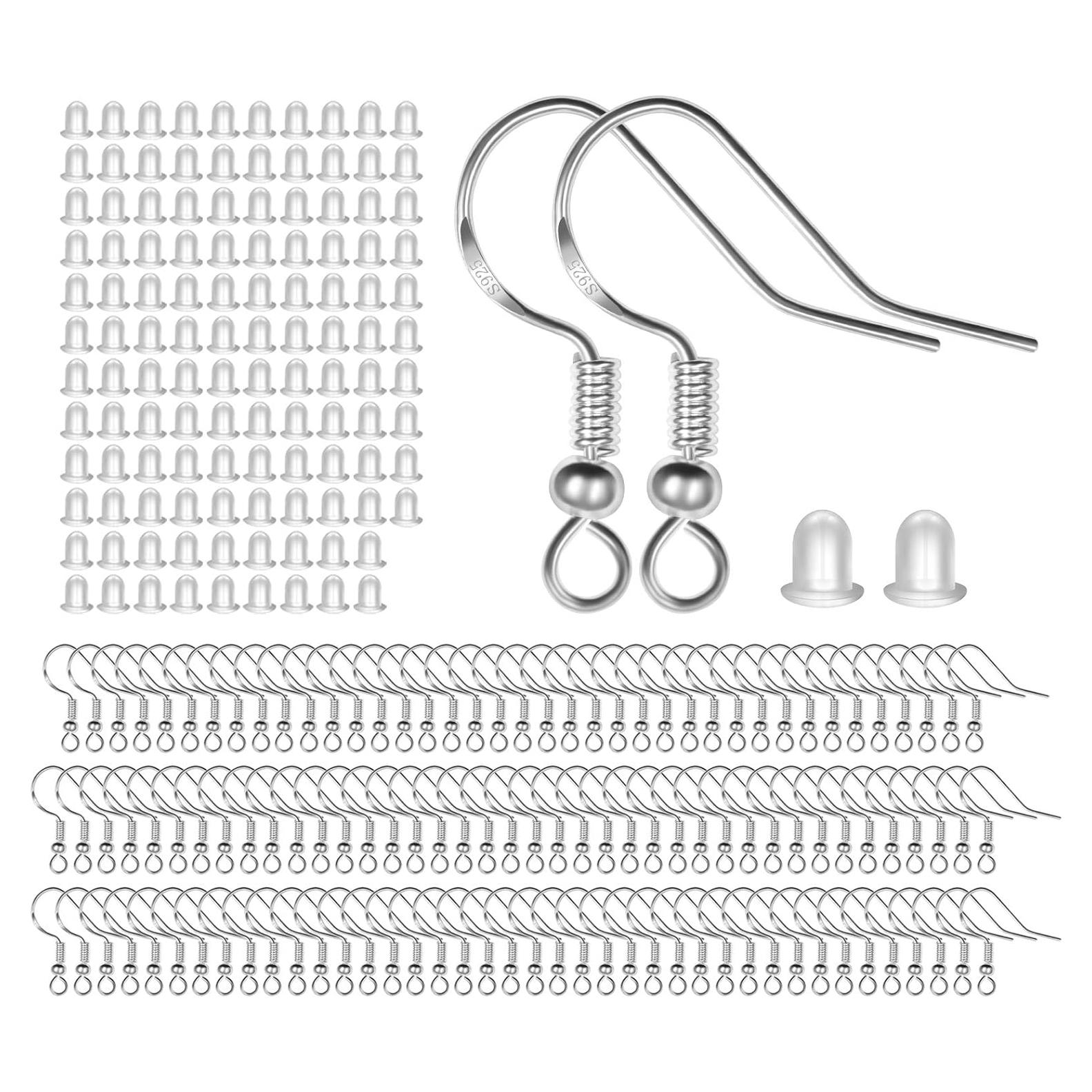 Ganchos de Aretes de Plata Esterlina 925 MENKEY 120 PCS Hipoalergénicos