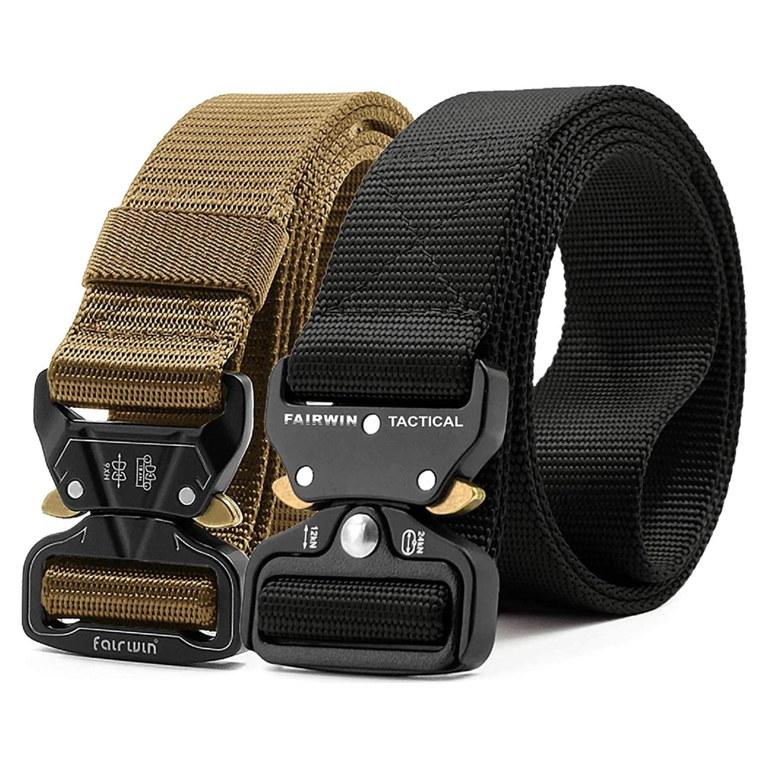 Cinturón Táctico Fairwin para Hombre, Paquete de 2, Nylon